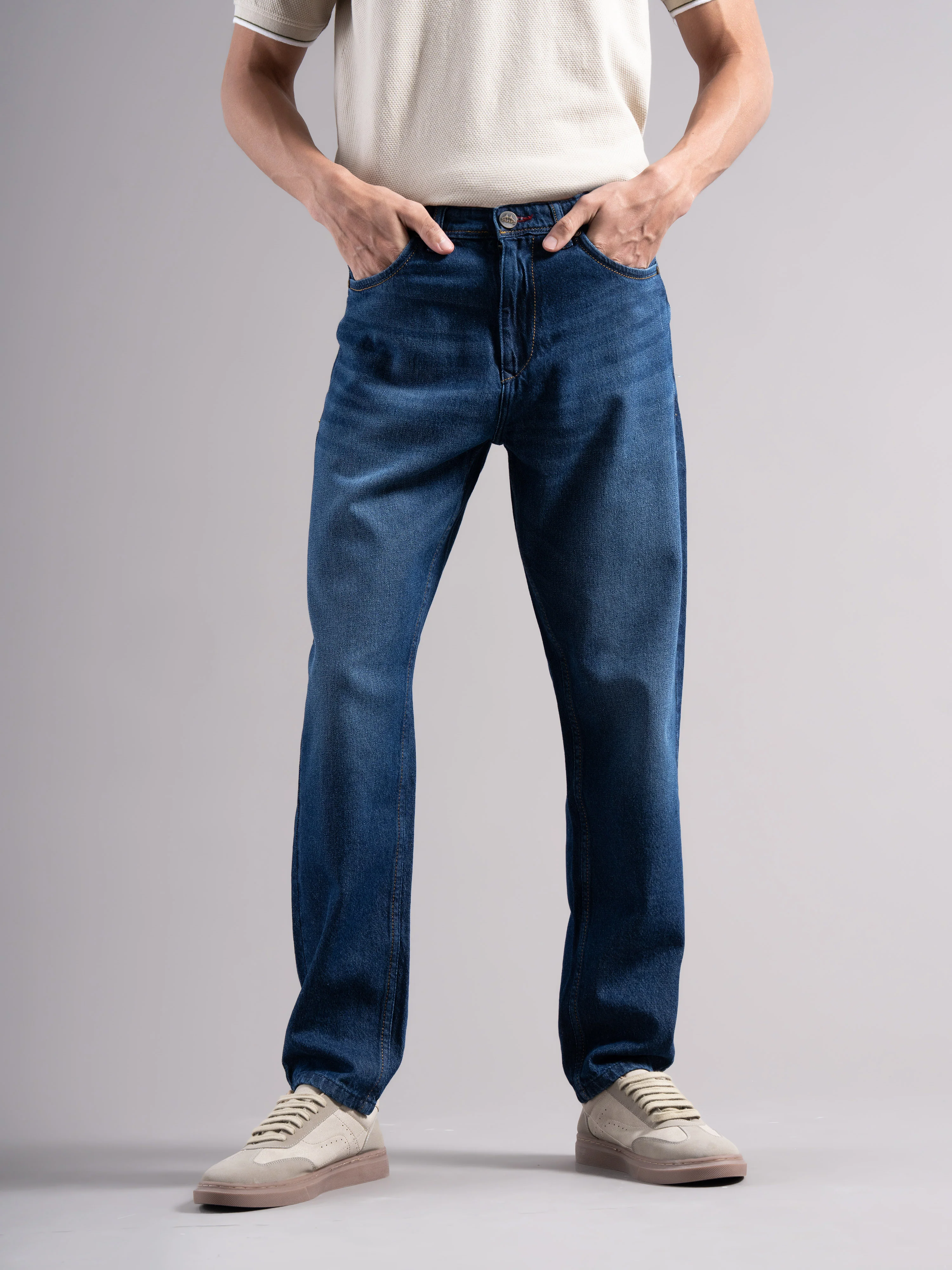 Men Blue Regular Fit Jeans - Image 4