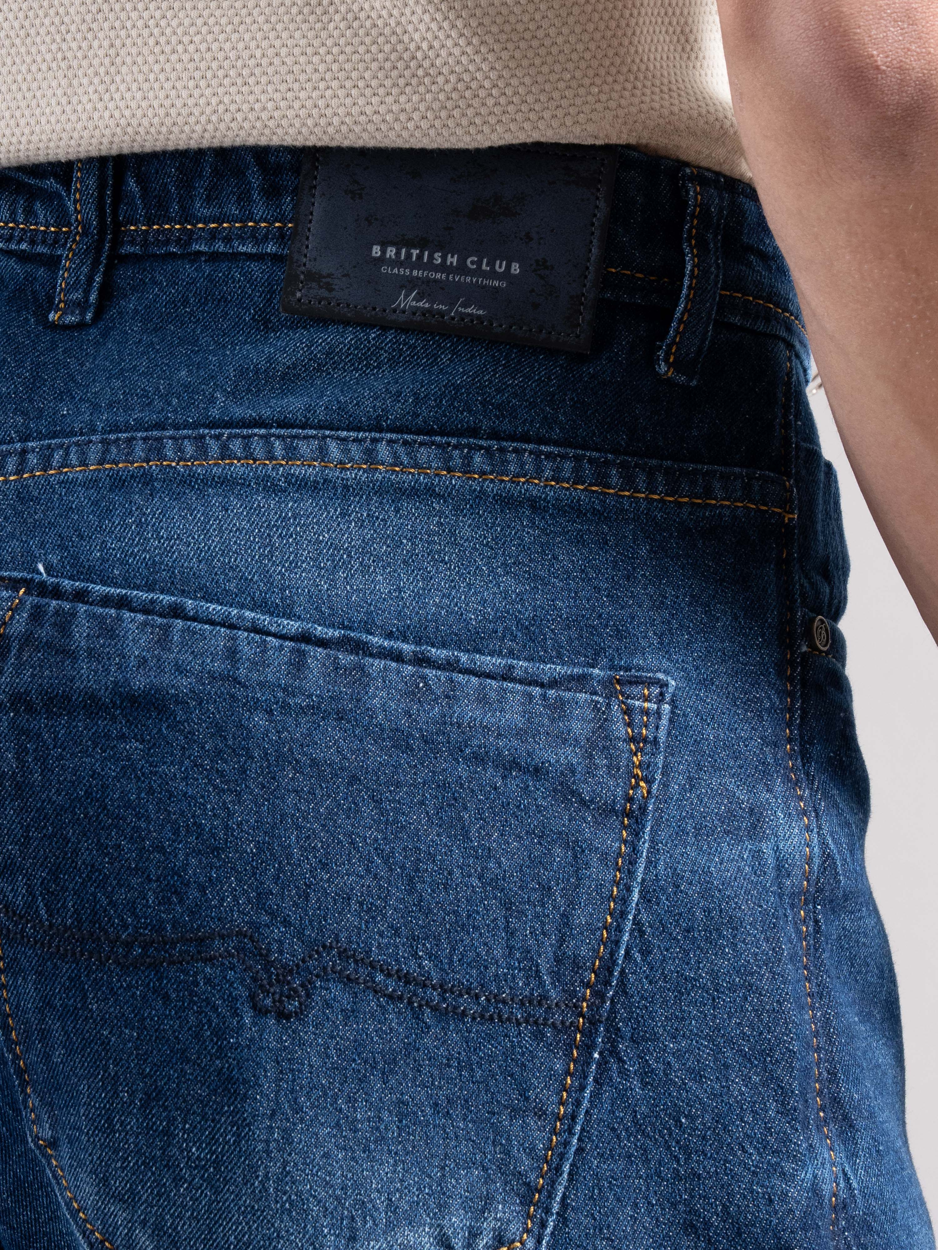 Men Blue Regular Fit Jeans - Image 6
