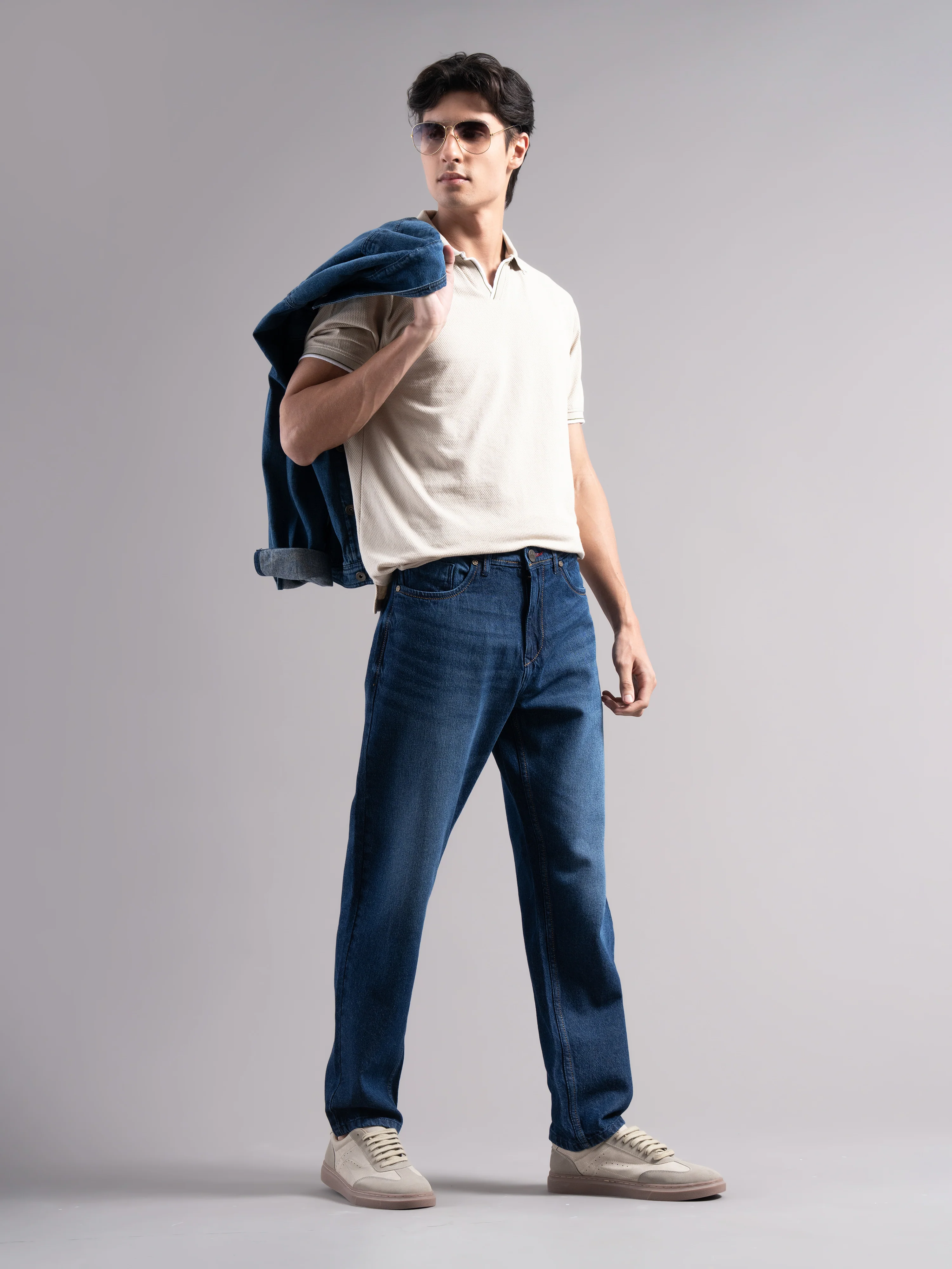 Men Blue Regular Fit Jeans - Image 8