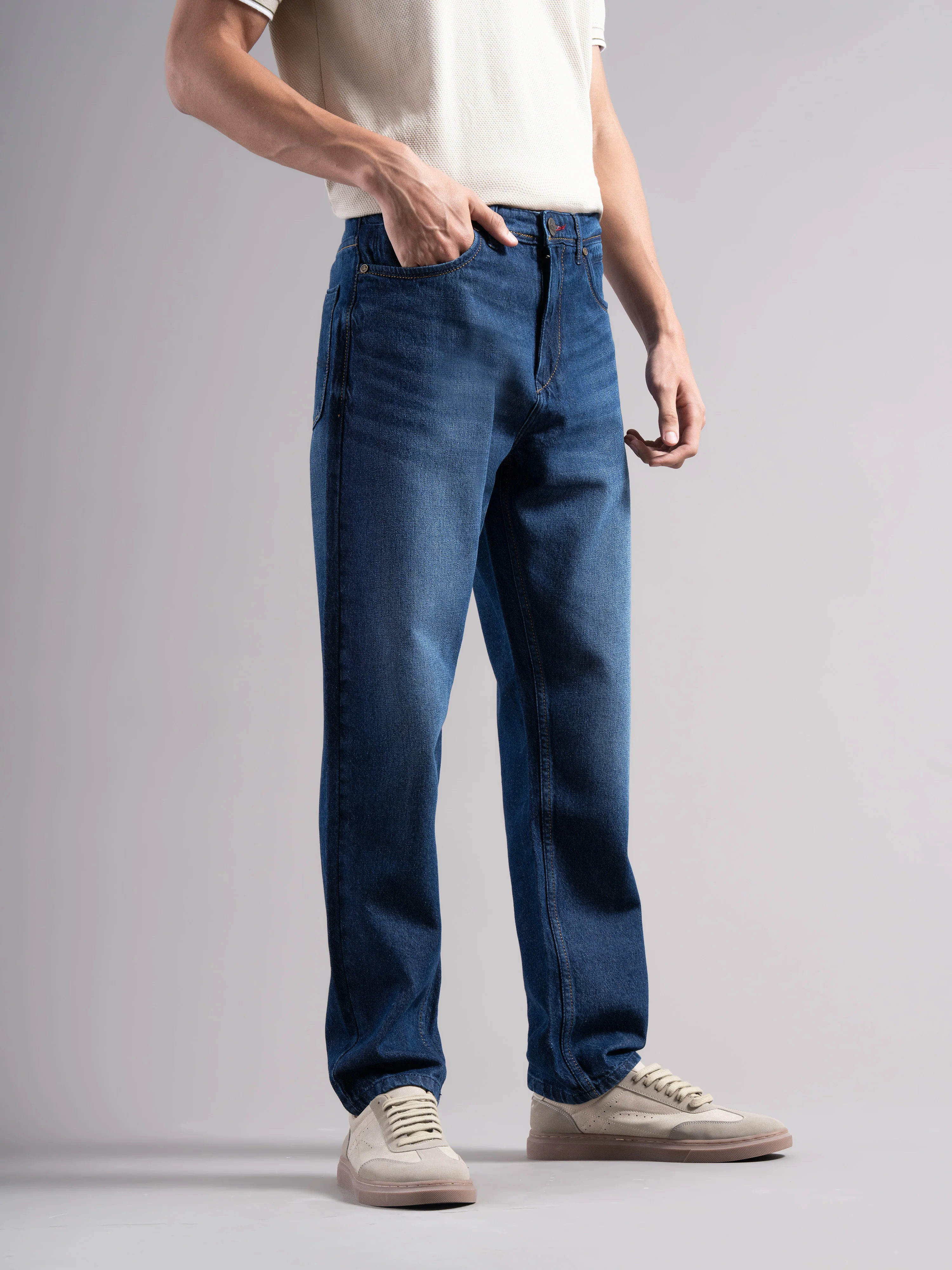 Men Blue Regular Fit Jeans - Image 9