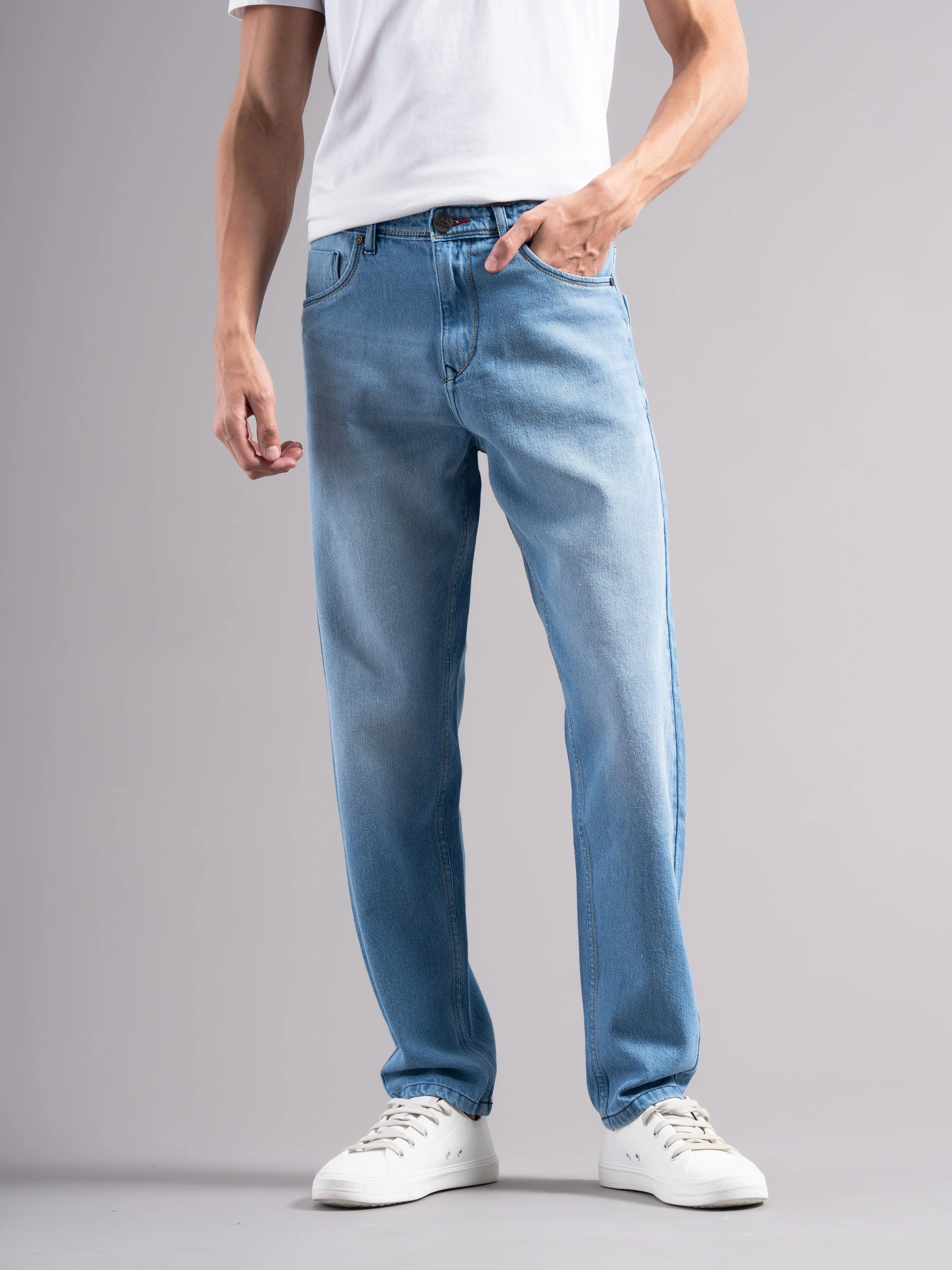 Men Blue Regular Fit Jeans - Image 3