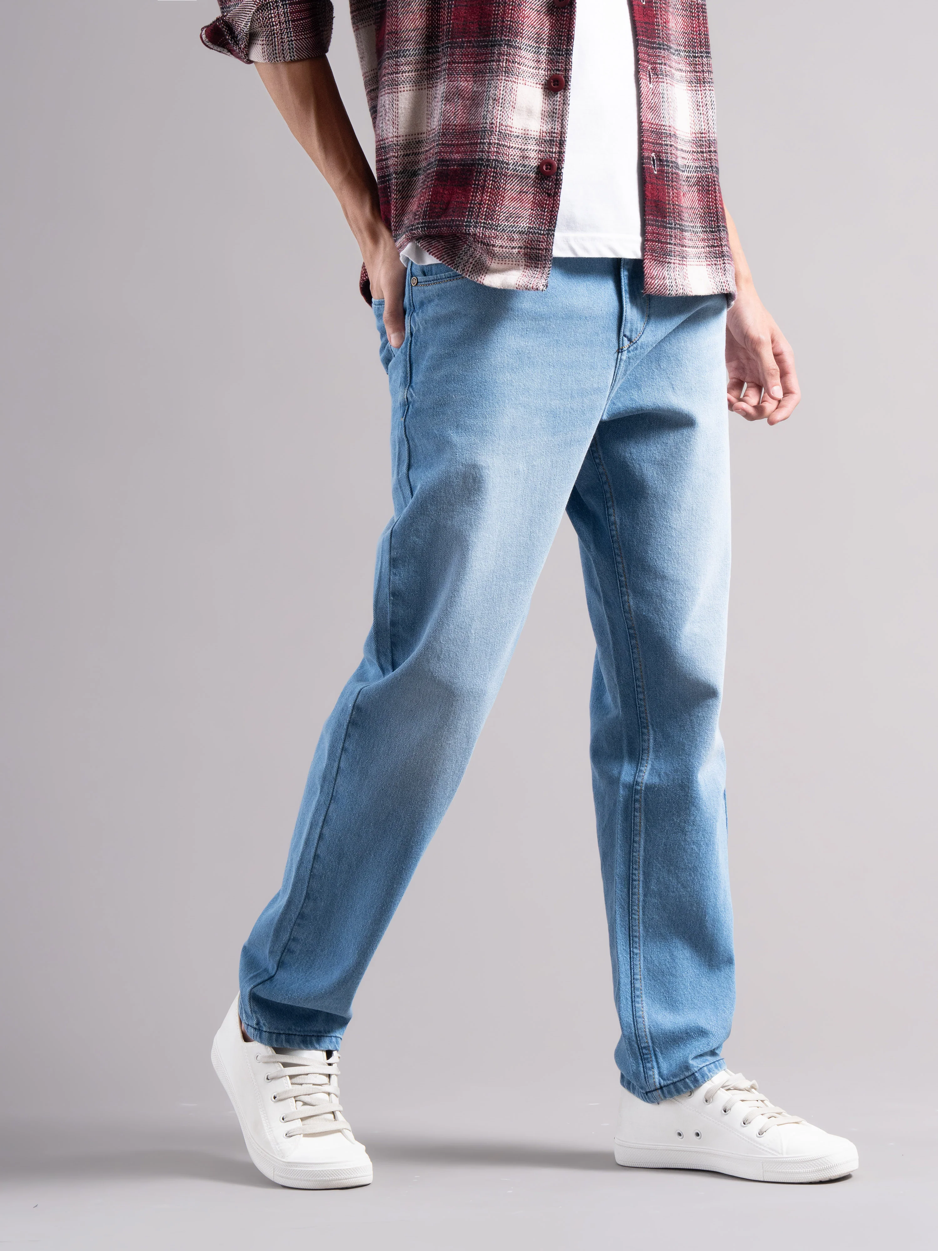 Men Blue Regular Fit Jeans - Image 4