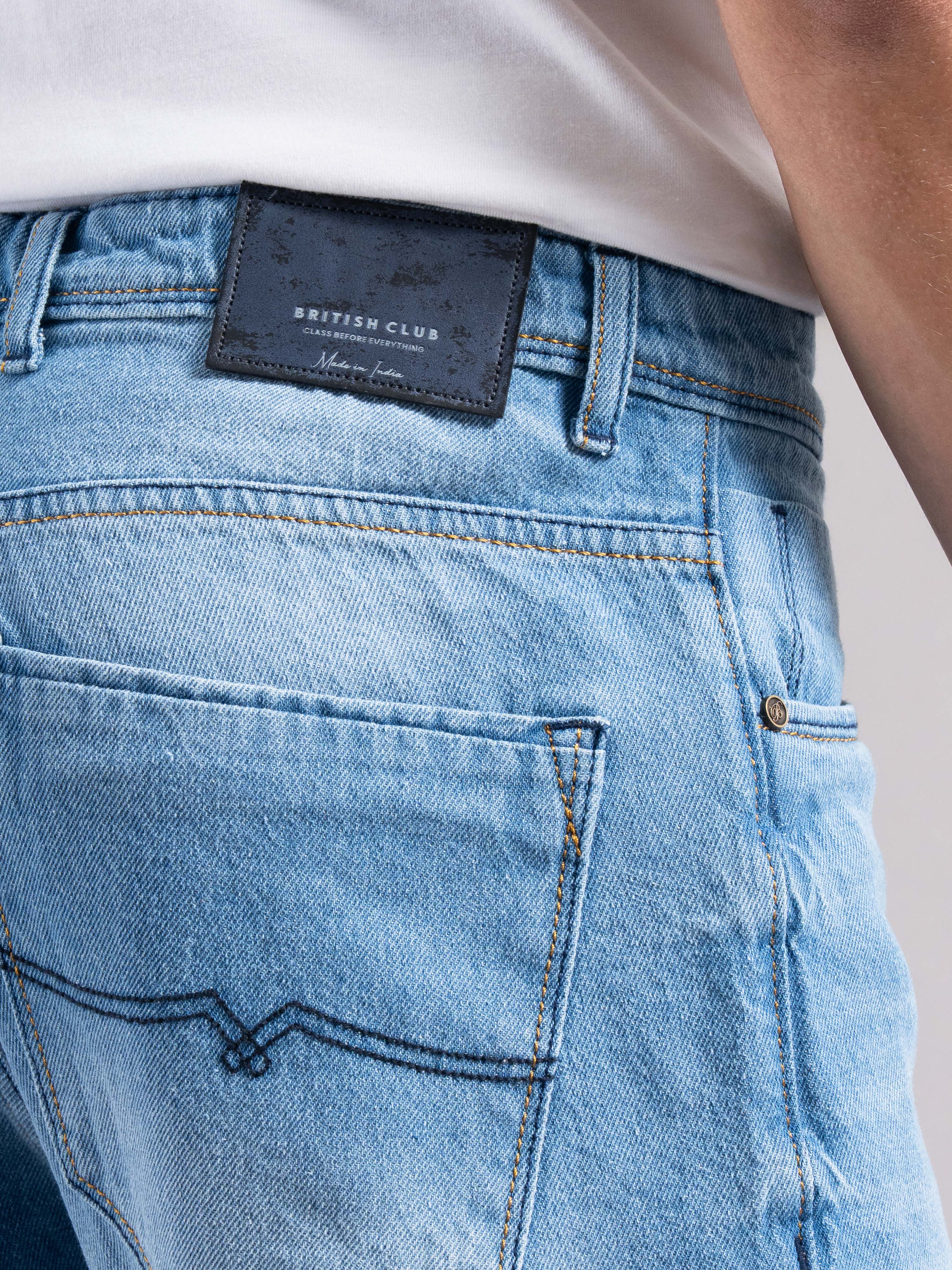 Men Blue Regular Fit Jeans - Image 5