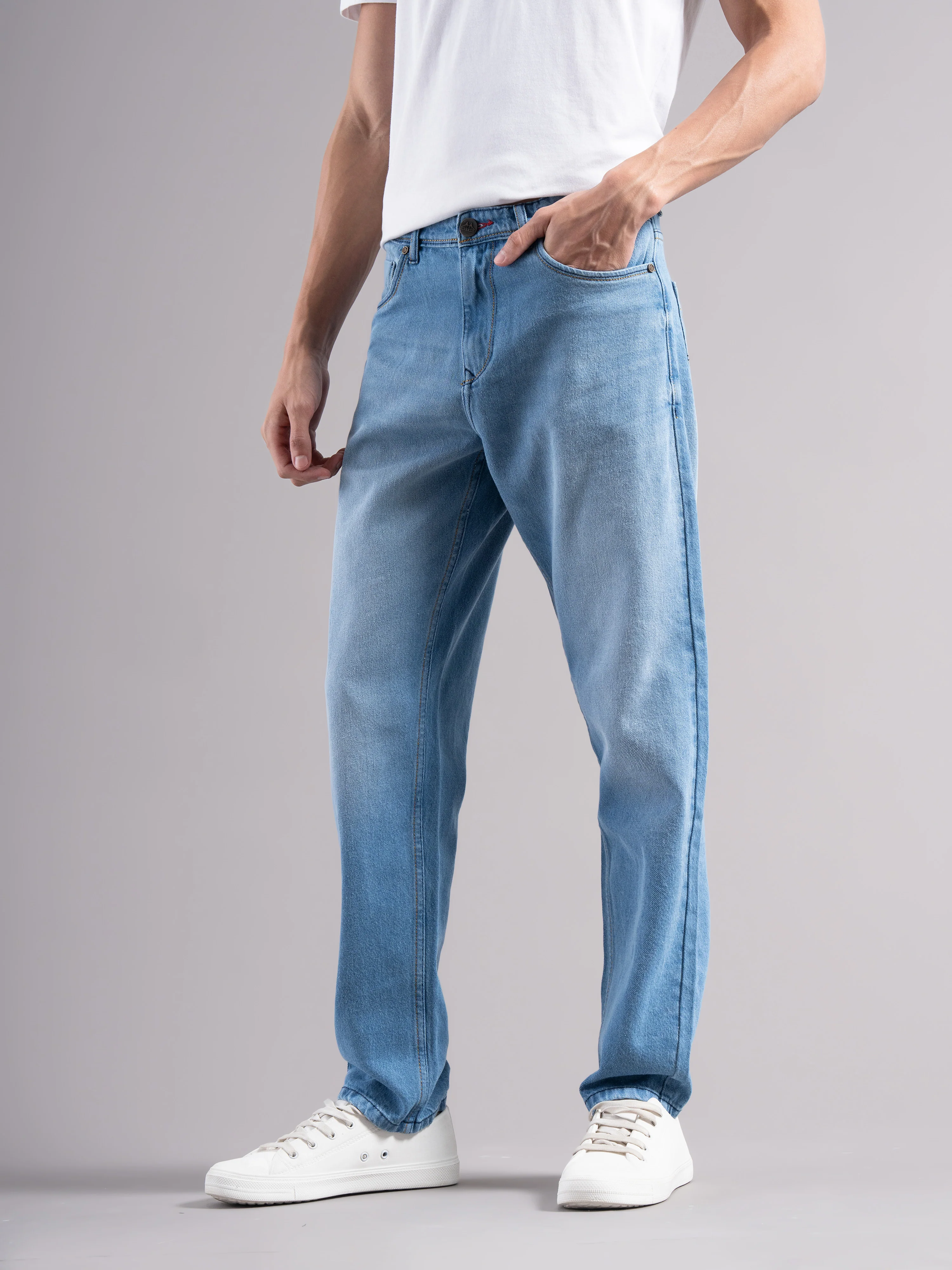 Men Blue Regular Fit Jeans - Image 7