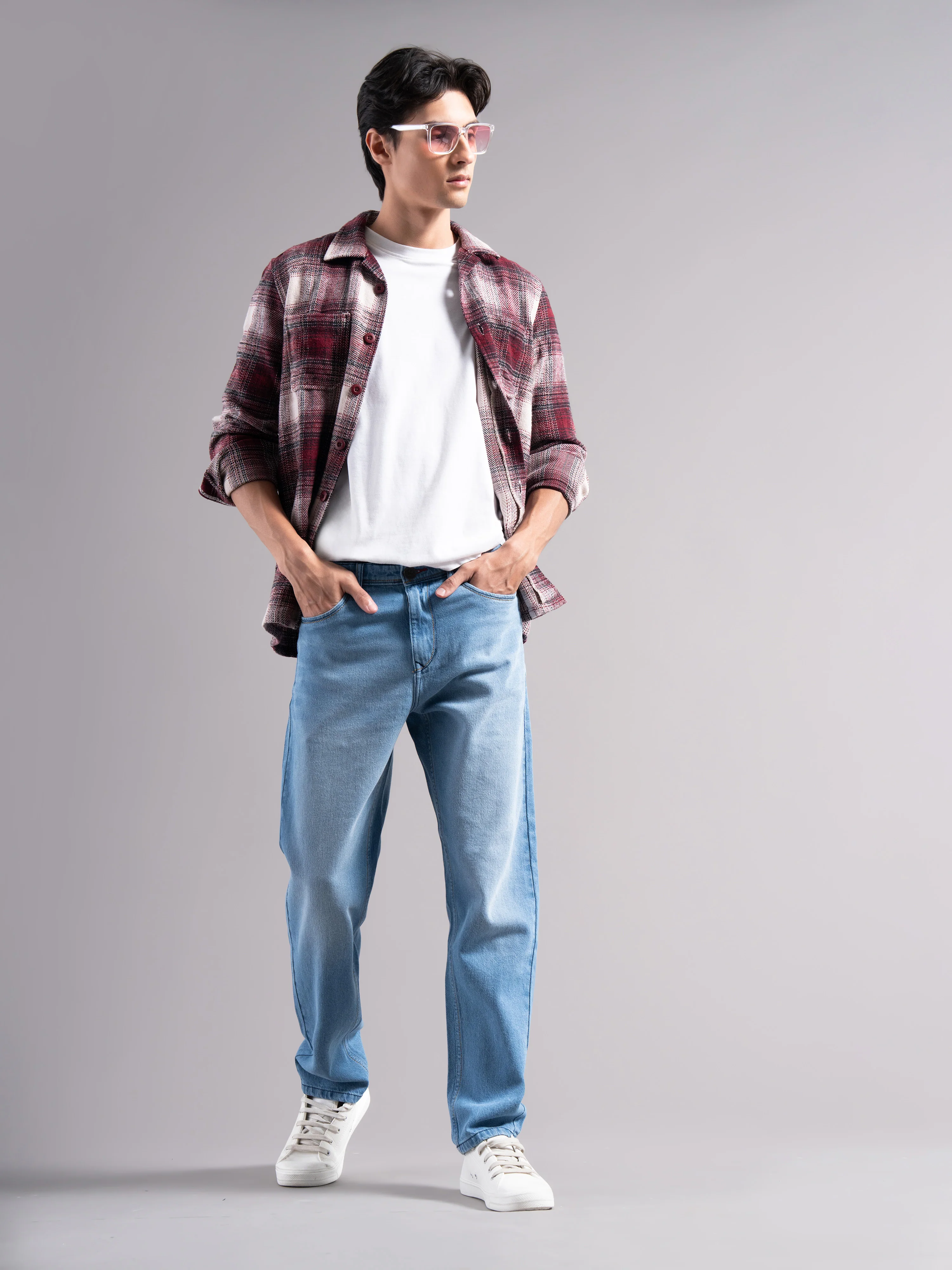 Men Blue Regular Fit Jeans - Image 9