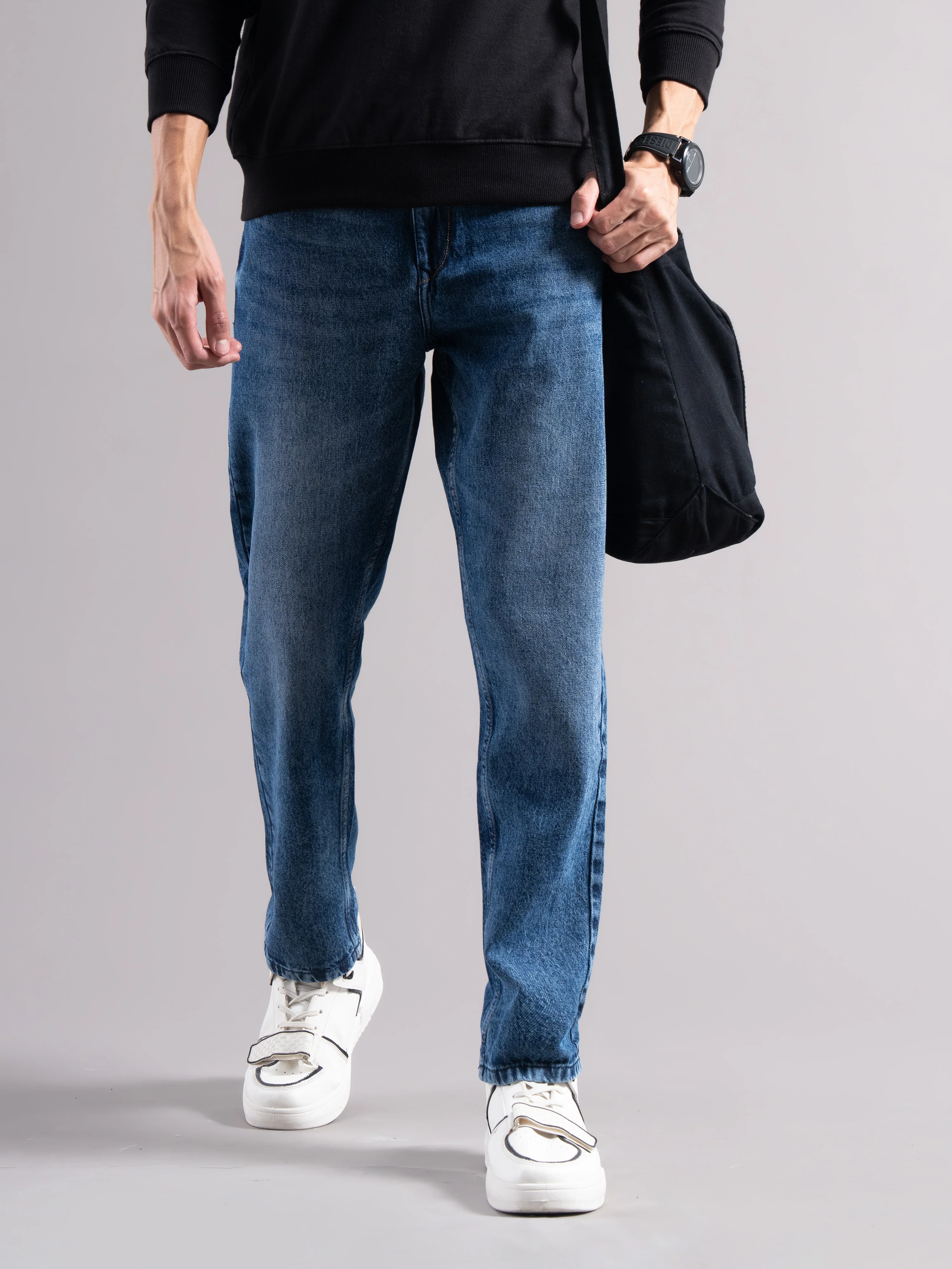 Men Blue Regular Fit Jeans - Image 7