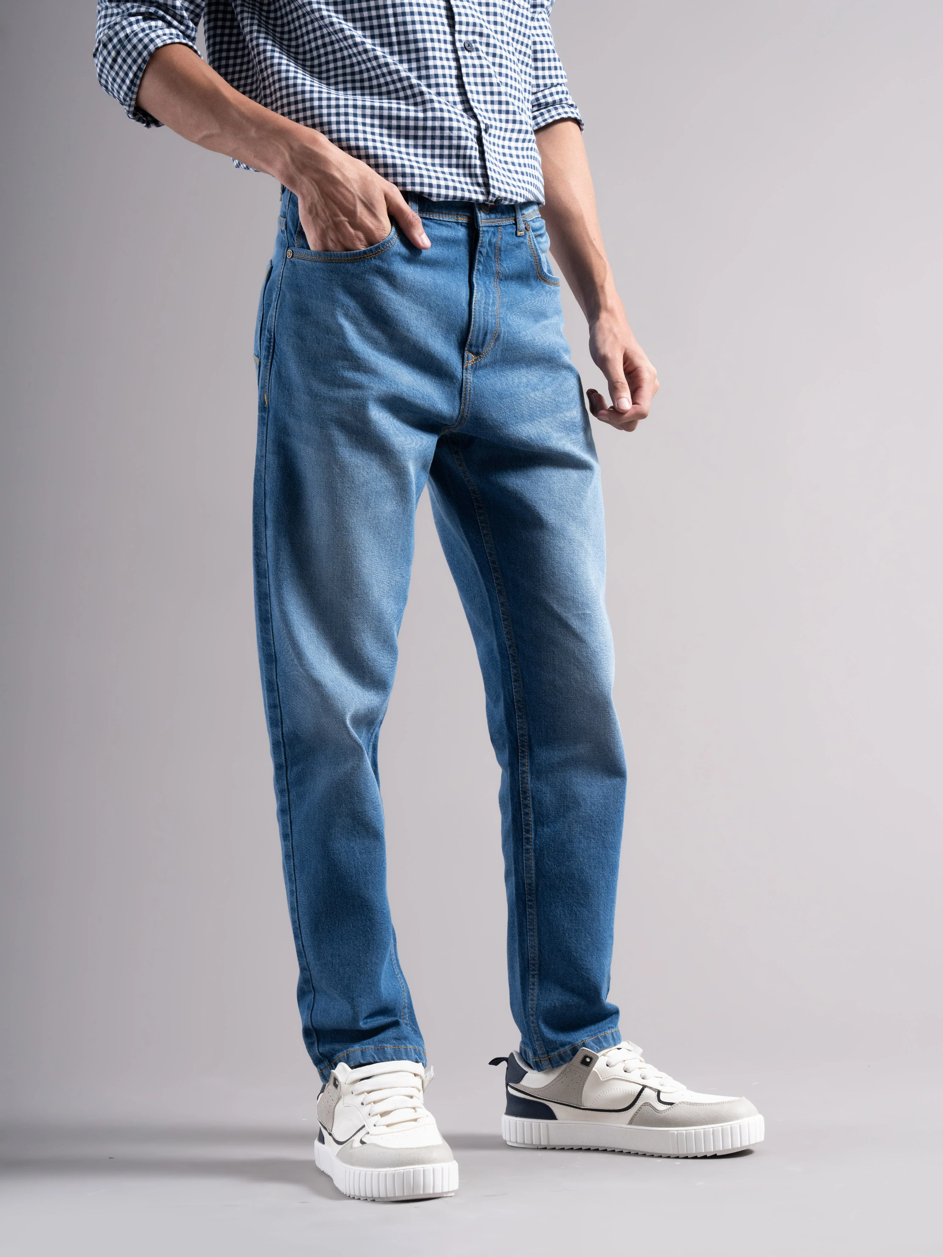 Men Blue Regular Fit Jeans - Image 3