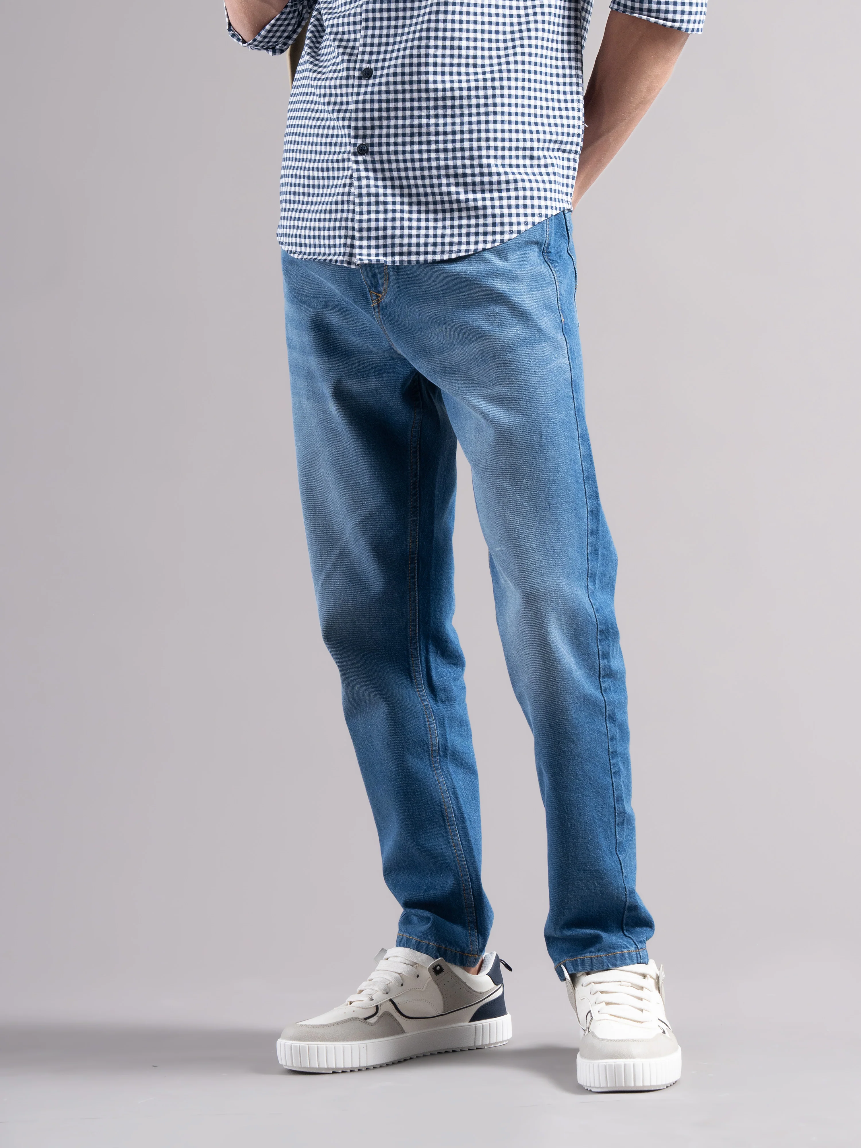 Men Blue Regular Fit Jeans - Image 4