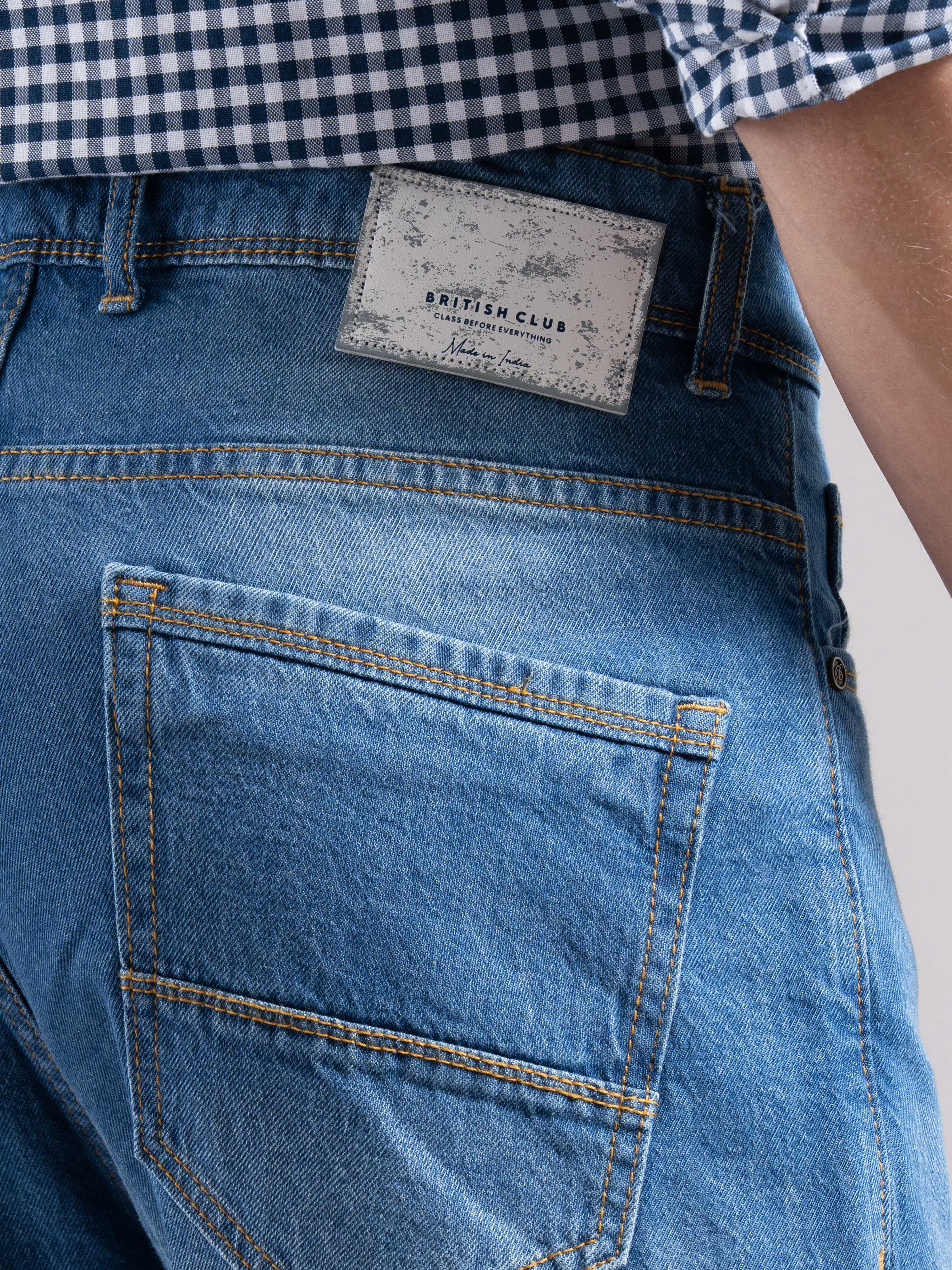 Men Blue Regular Fit Jeans - Image 6