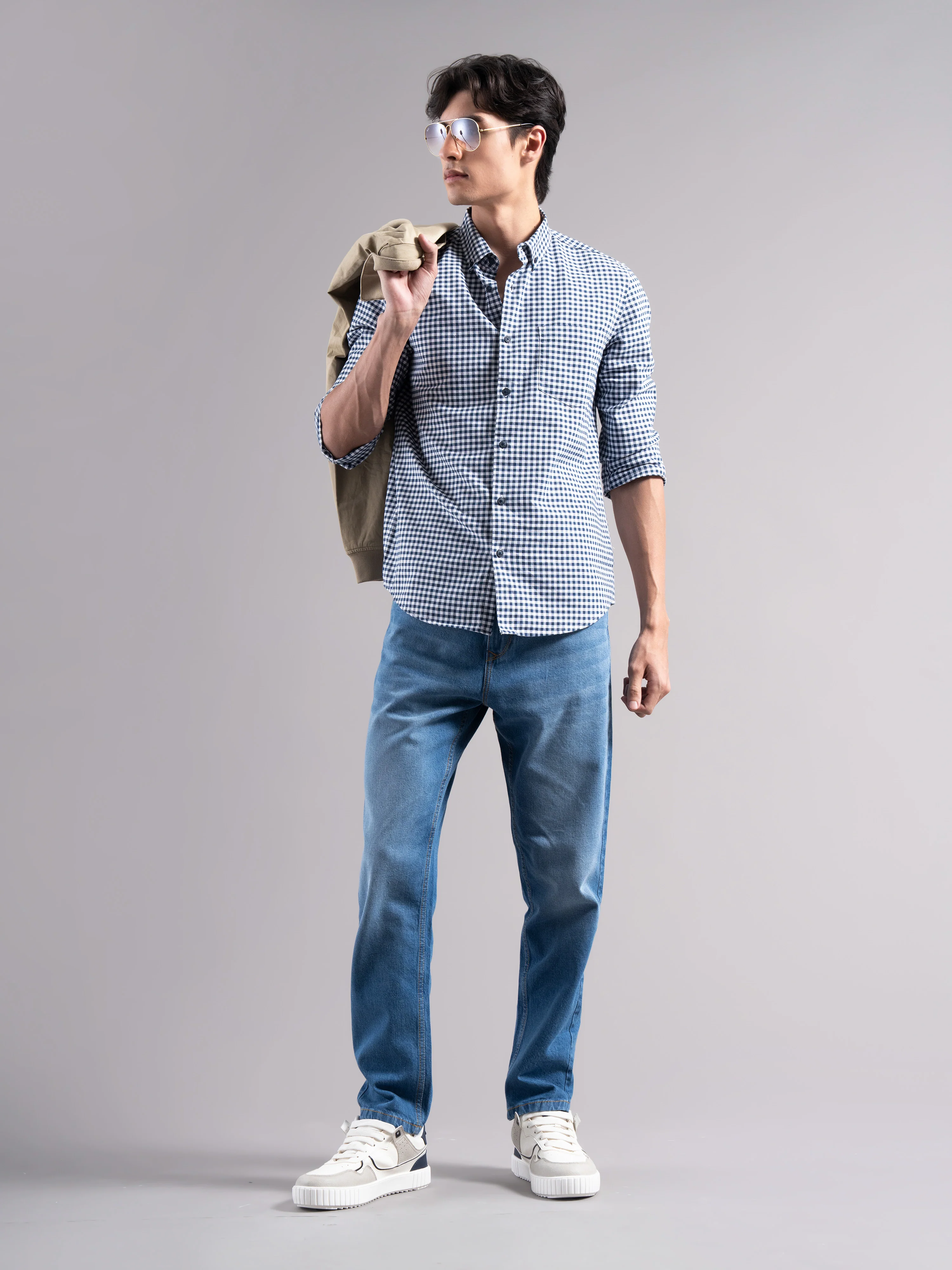 Men Blue Regular Fit Jeans - Image 7