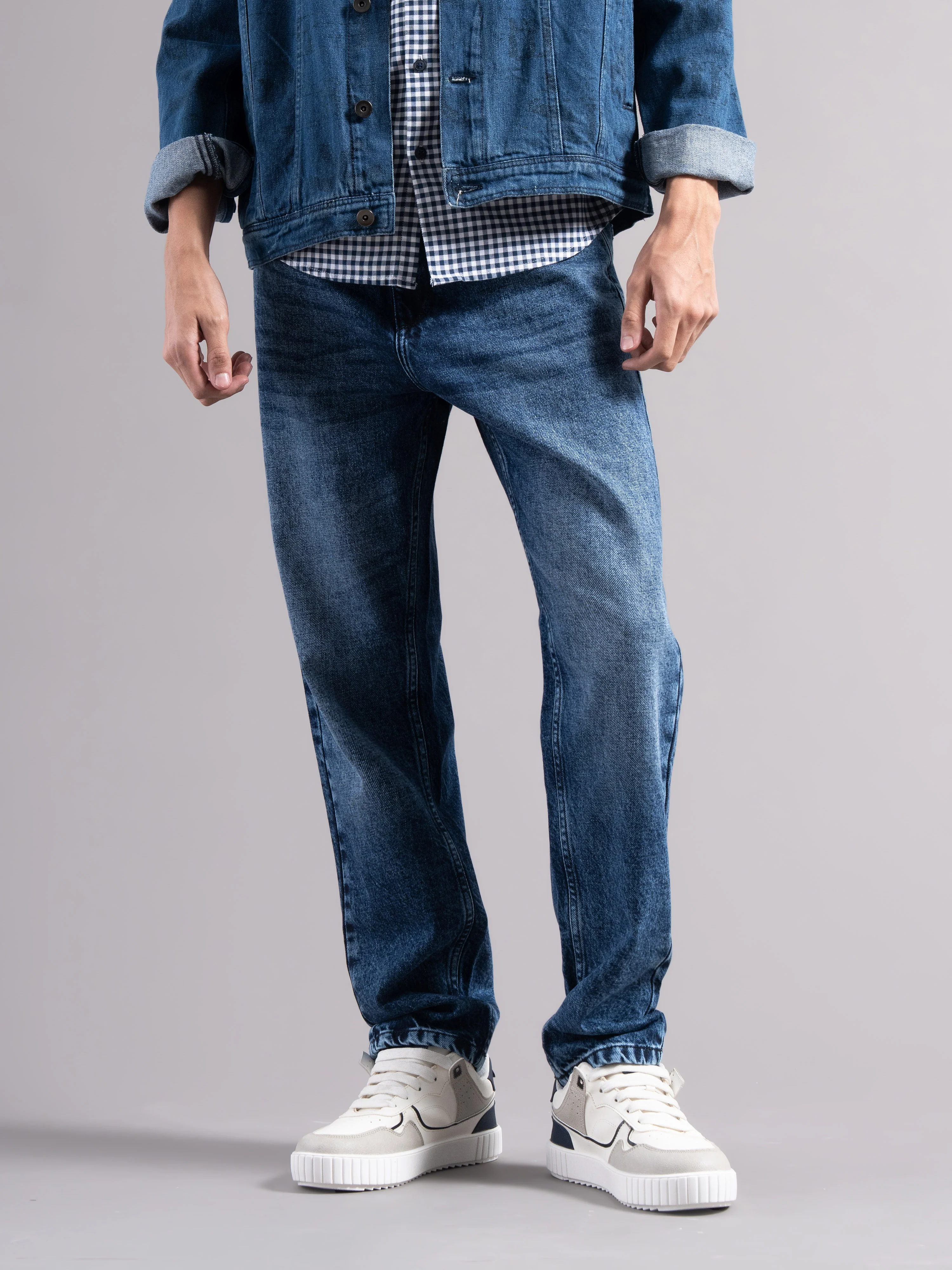 Men Blue Regular Fit Jeans - Image 4
