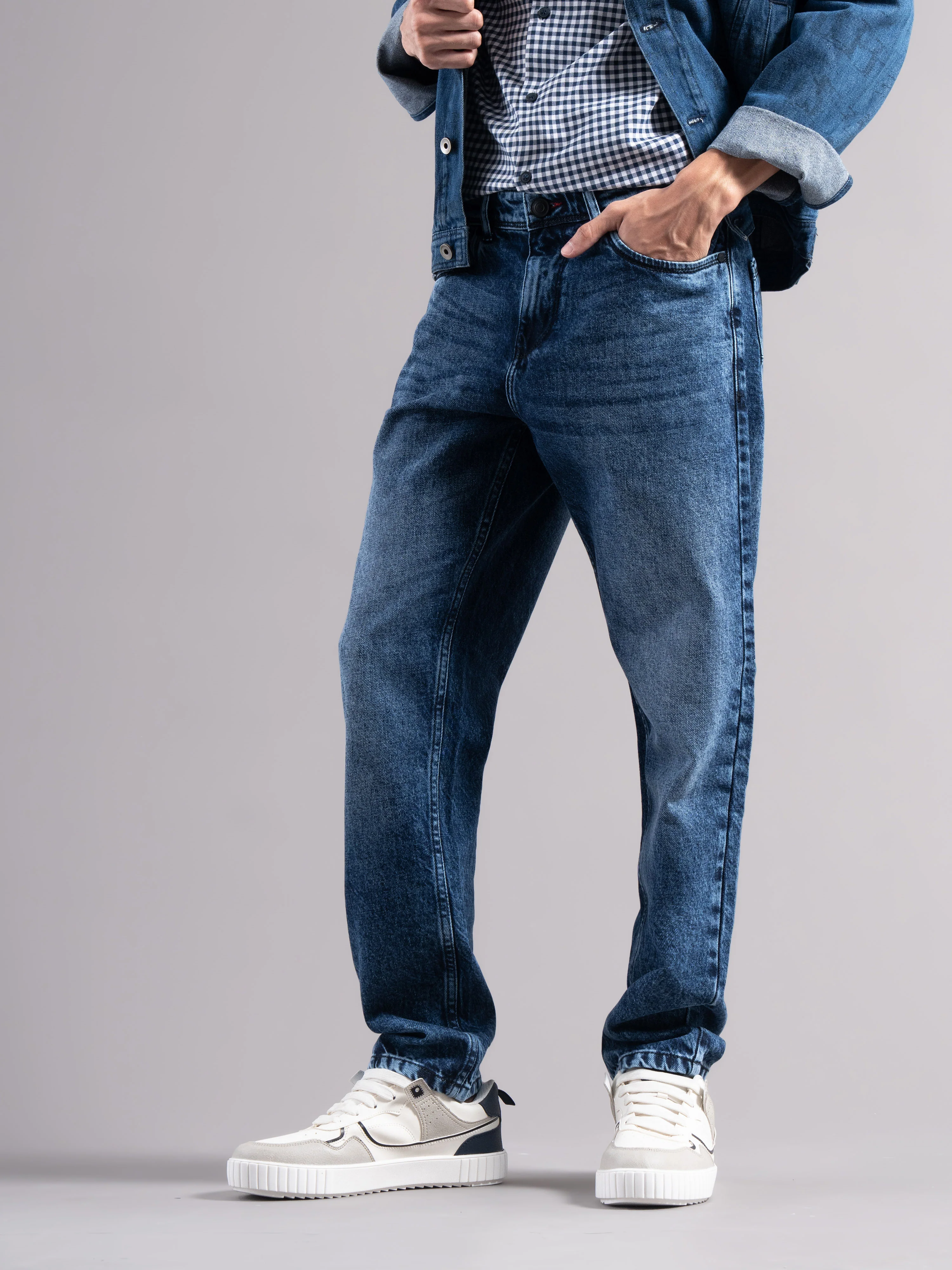 Men Blue Regular Fit Jeans - Image 8