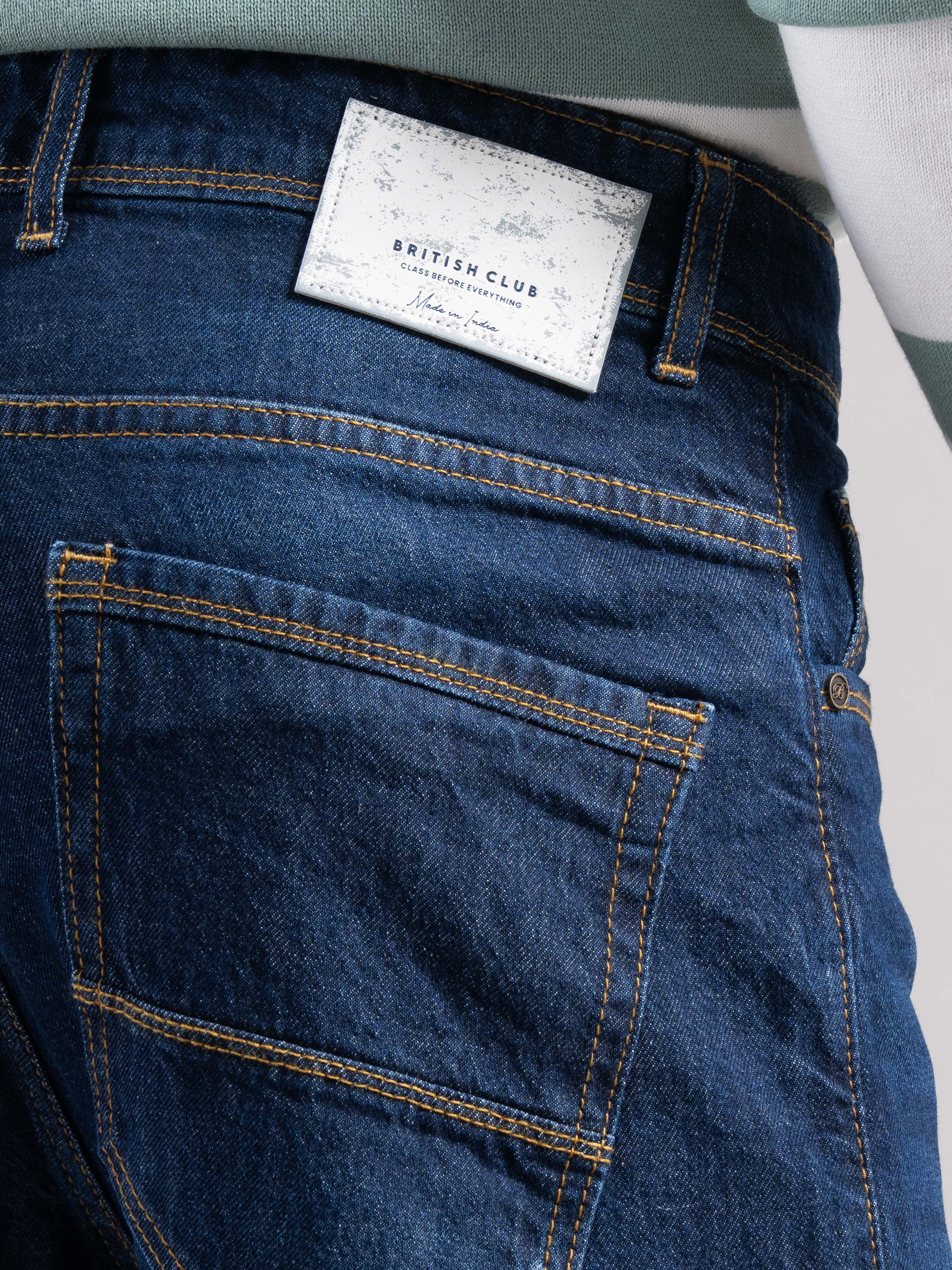 Men Blue Regular Fit Jeans - Image 4