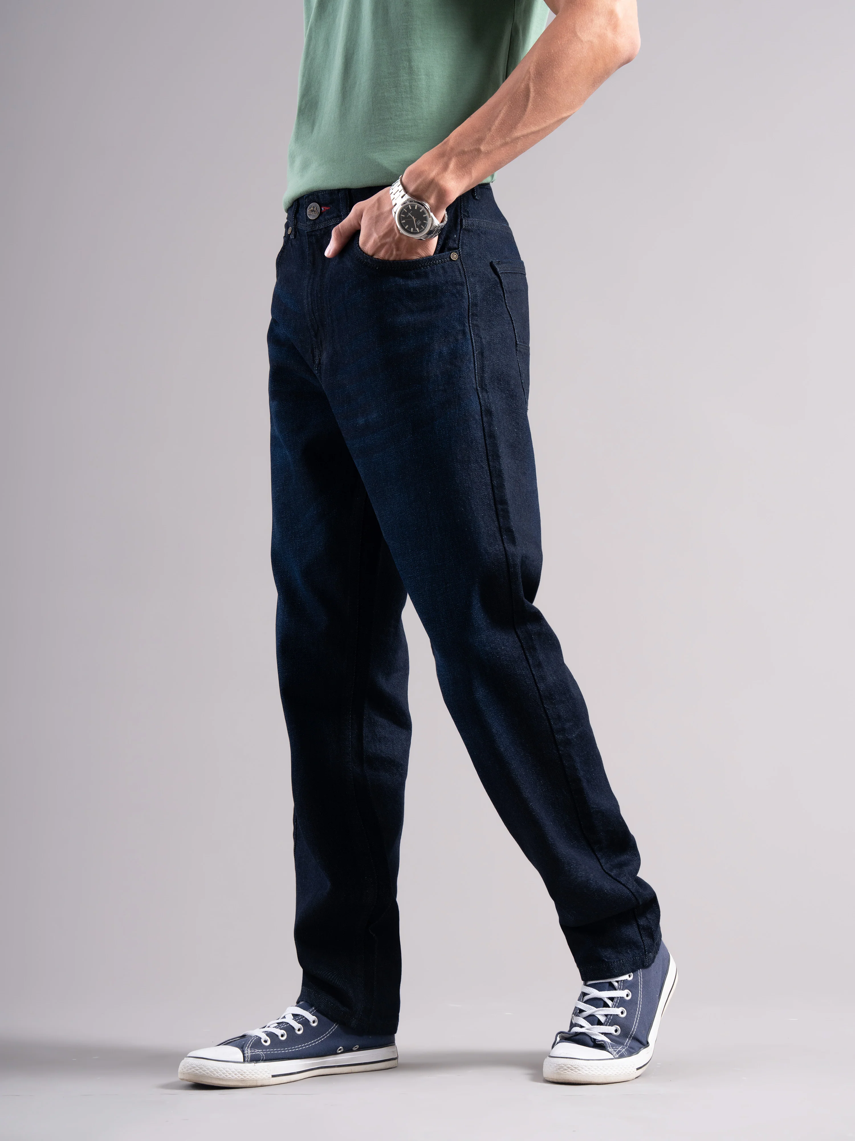 Men Blue Regular Fit Jeans - Image 7