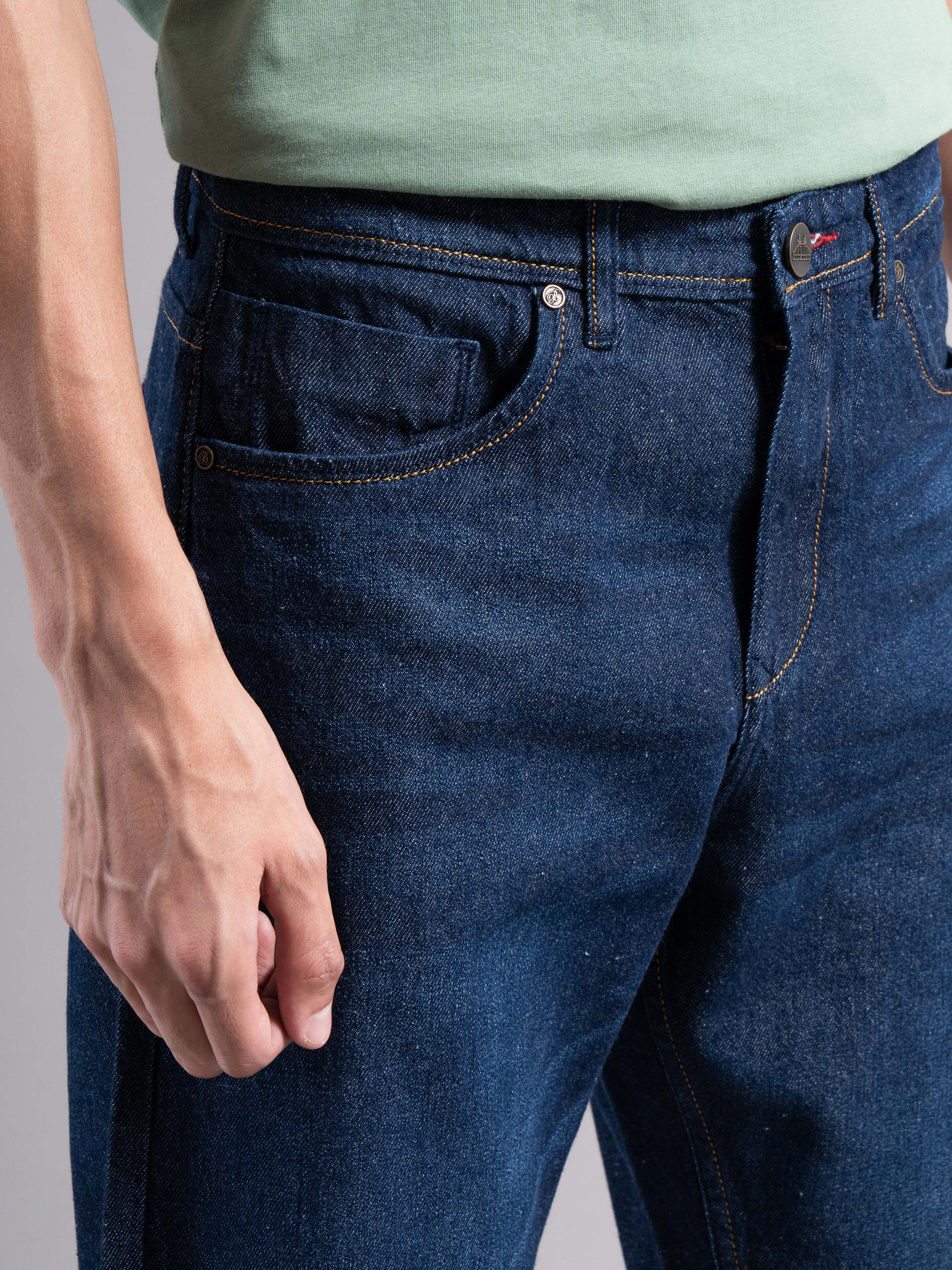 Men Blue Regular Fit Jeans - Image 5
