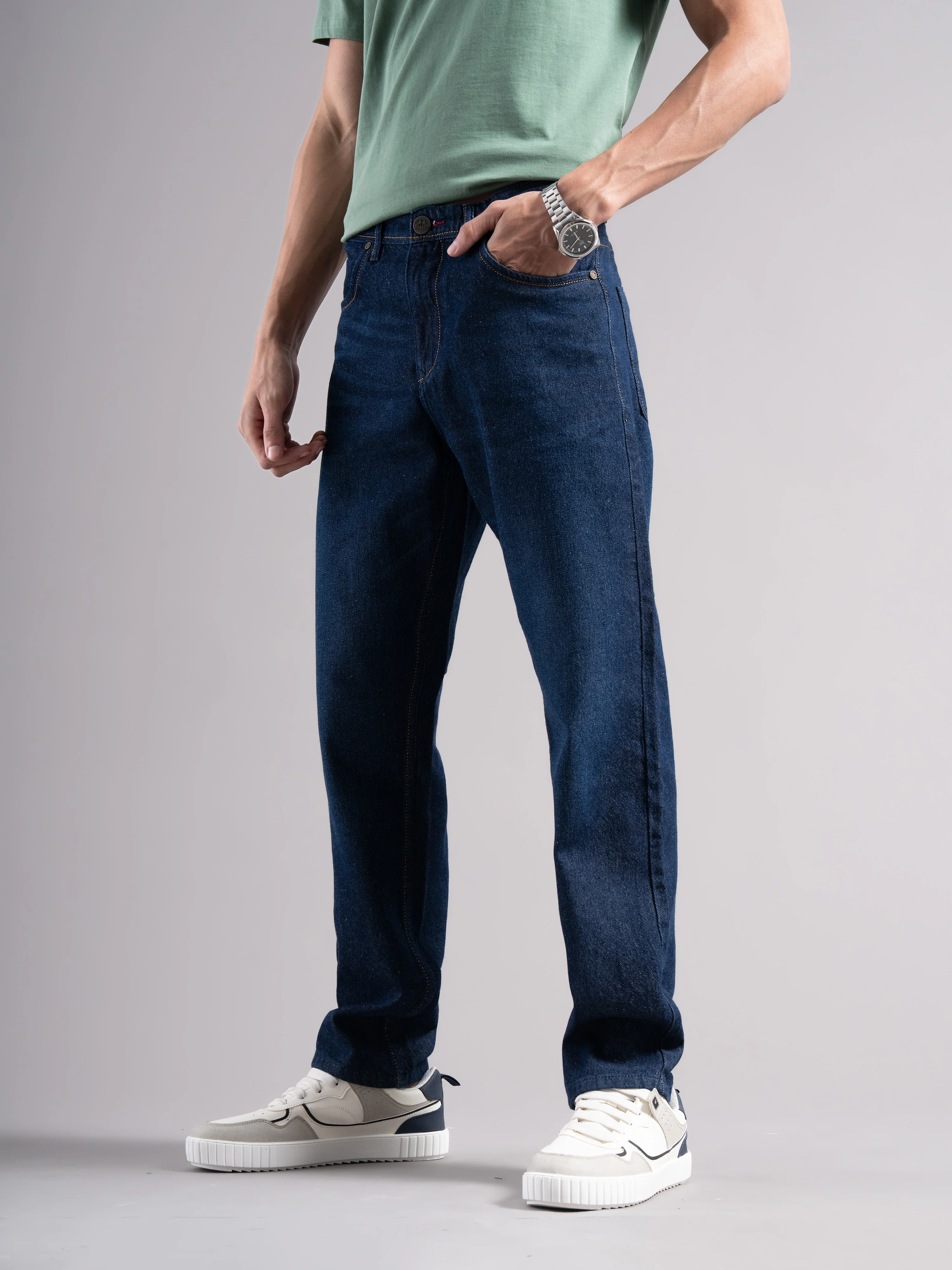 Men Blue Regular Fit Jeans - Image 7