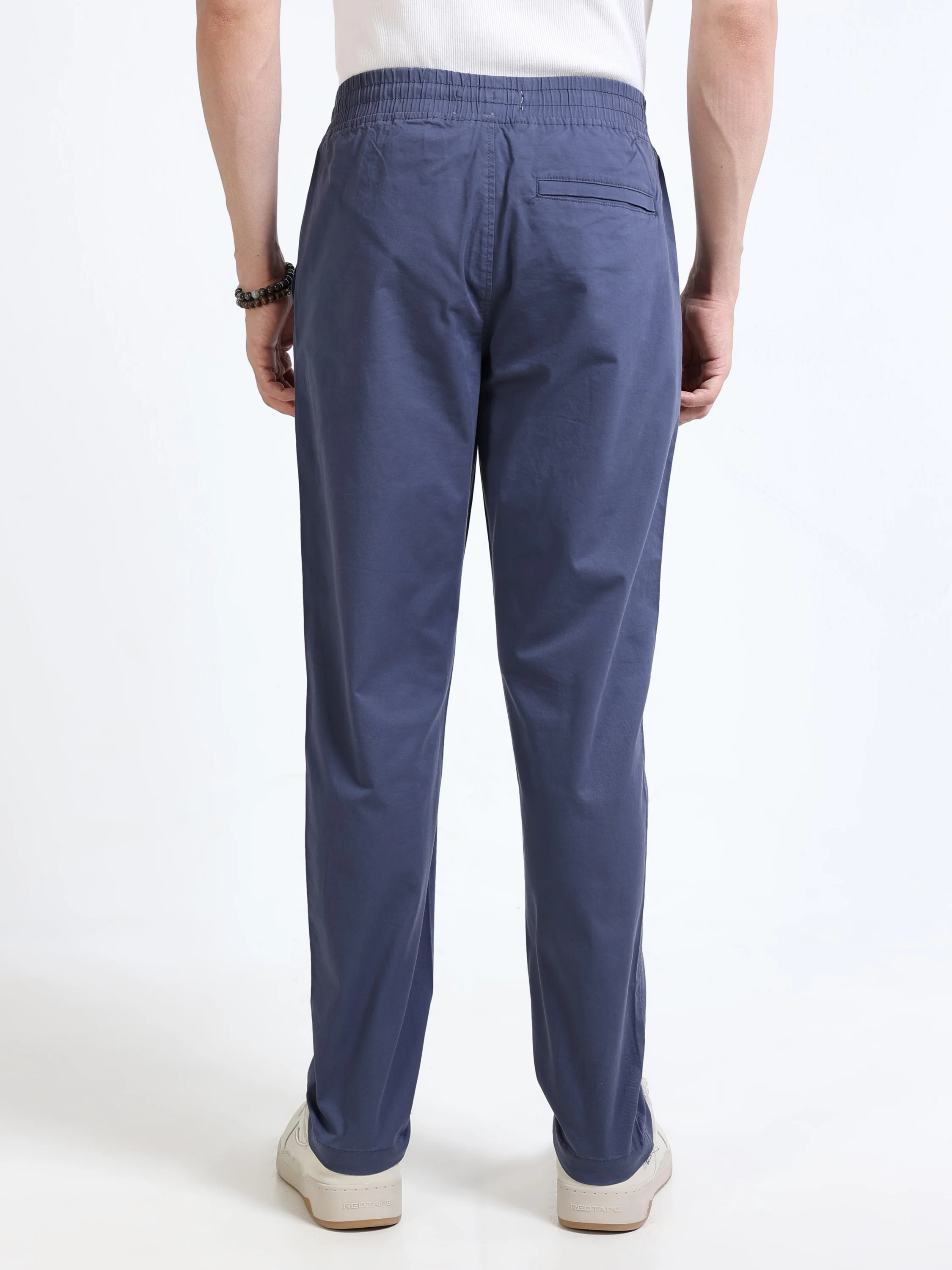 Men Blue Casual Pants - Image 4