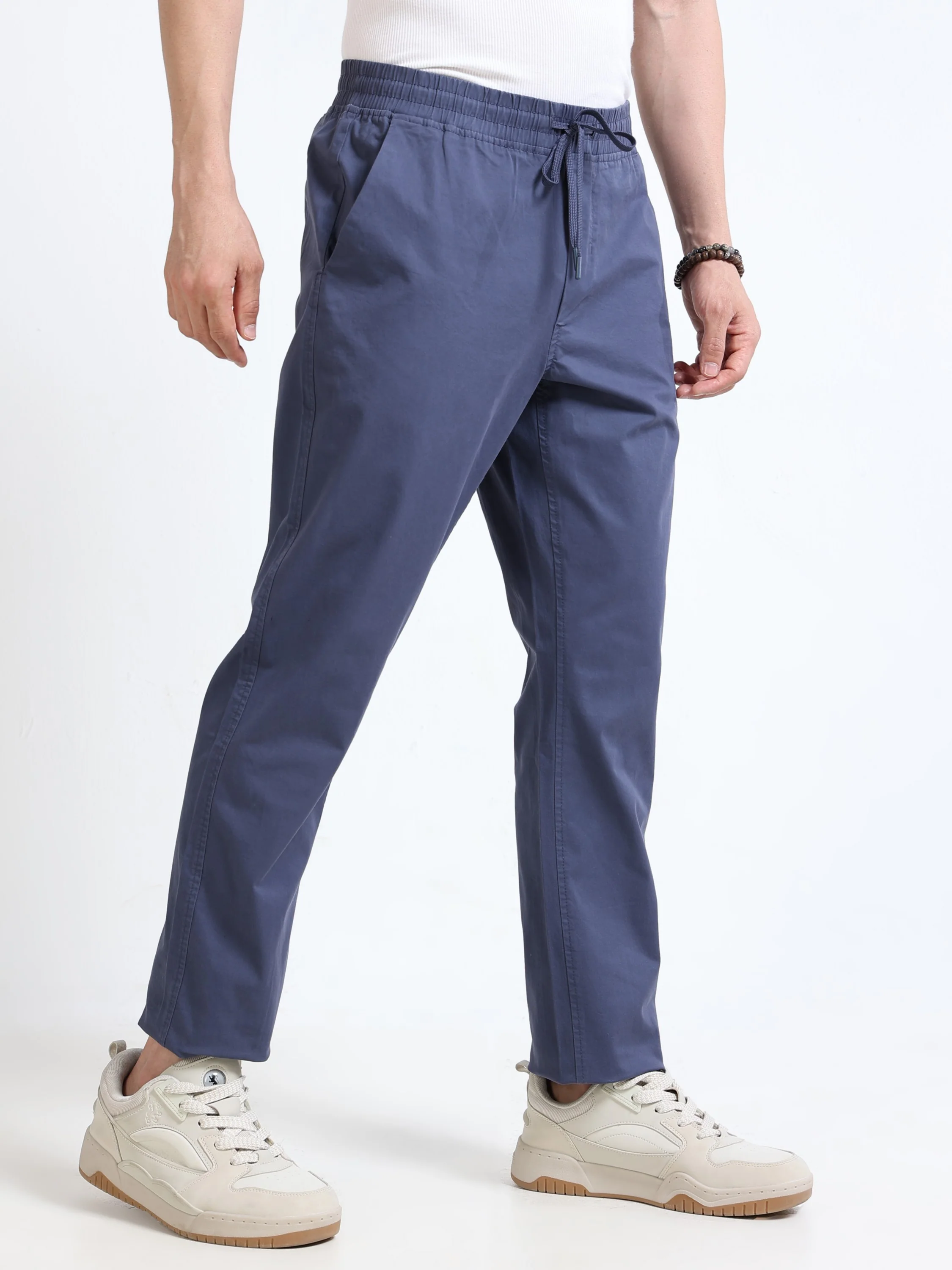 Men Blue Casual Pants - Image 5