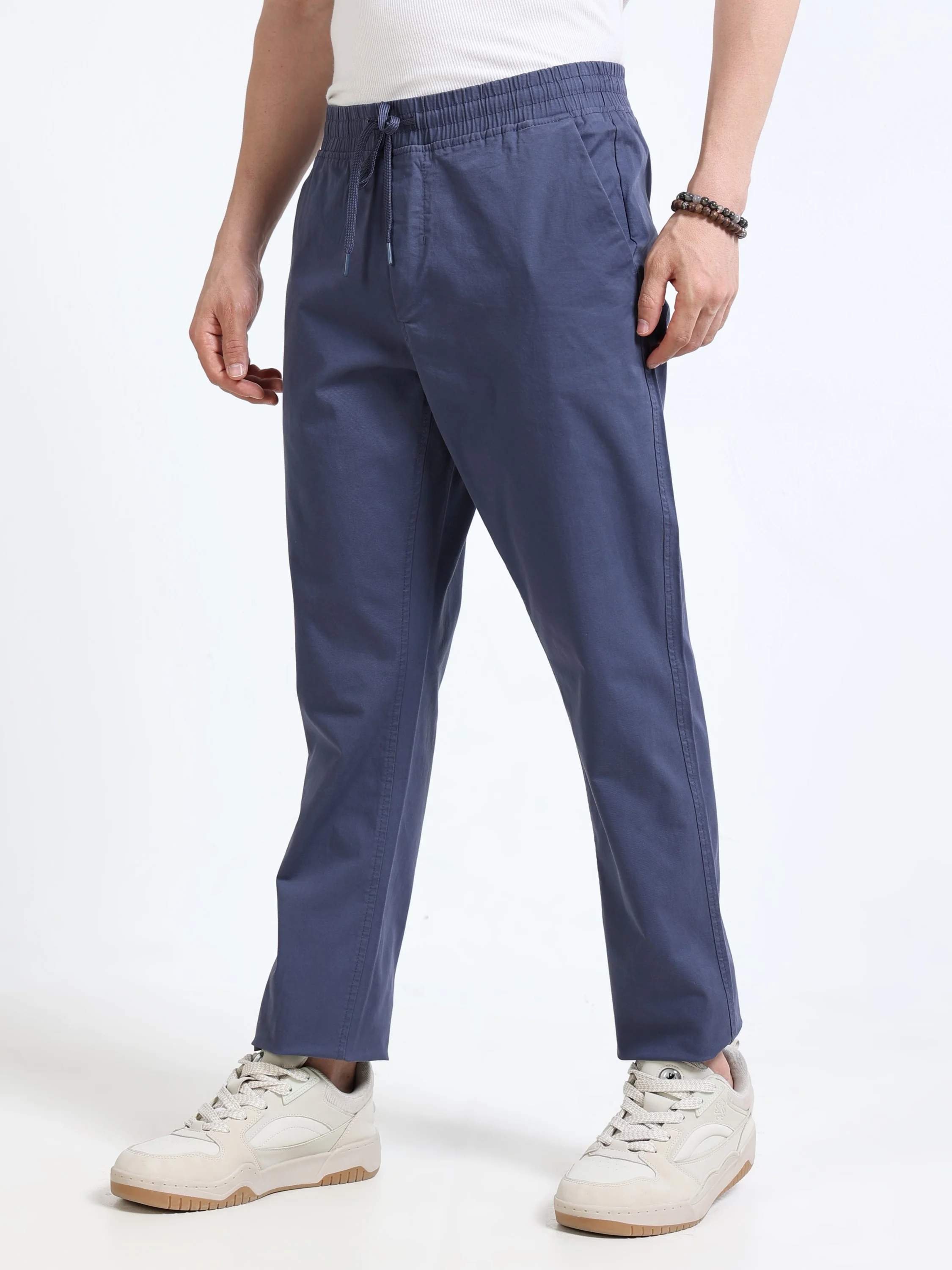 Men Blue Casual Pants - Image 6