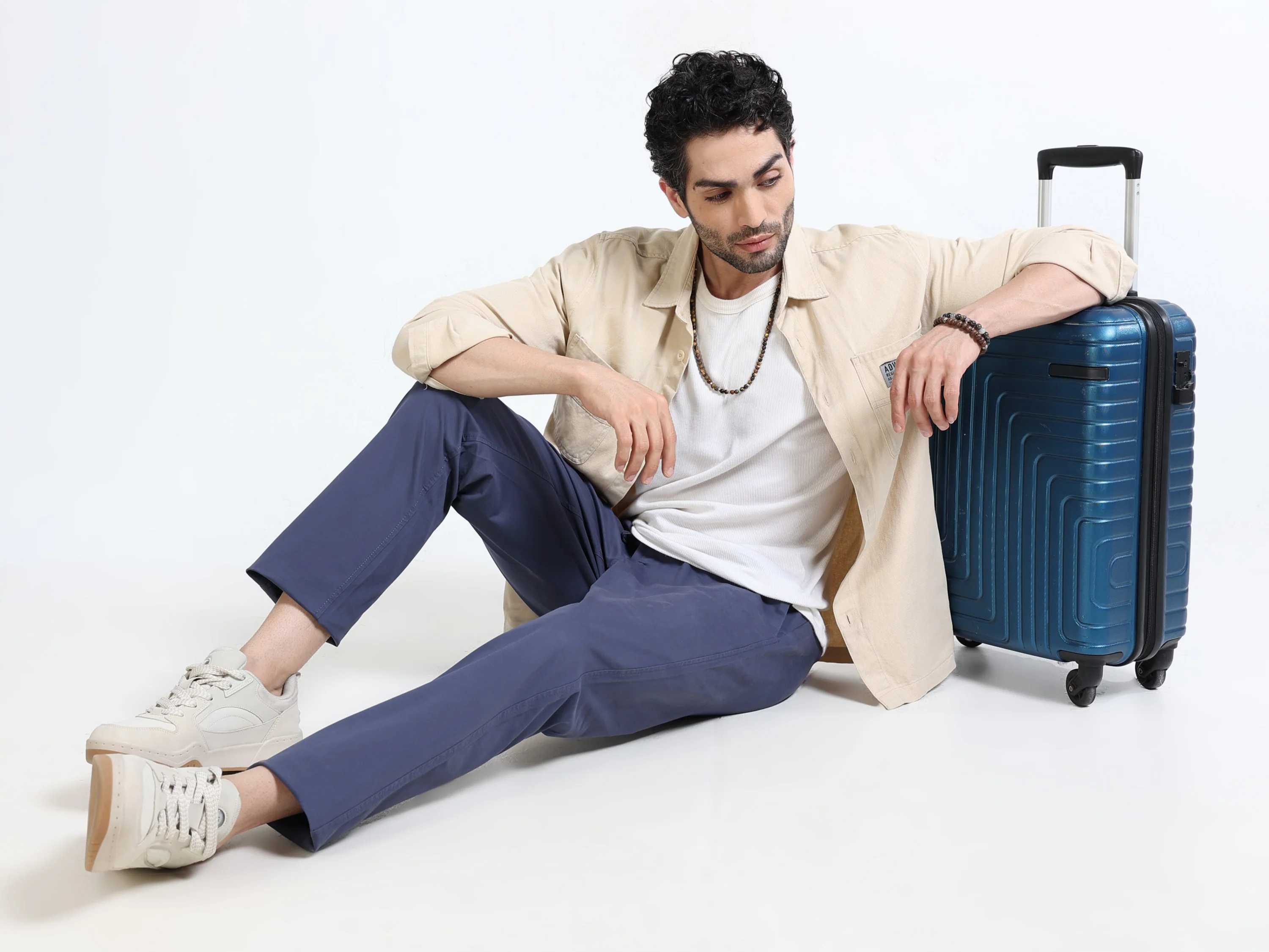Men Blue Casual Pants - Image 7