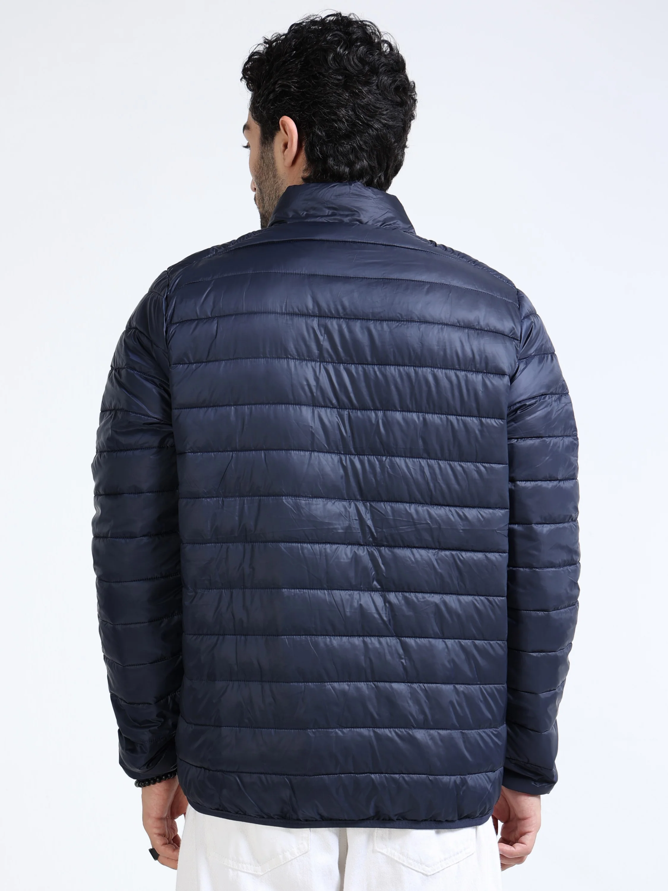 Men Blue Puffer Jacket - Image 5