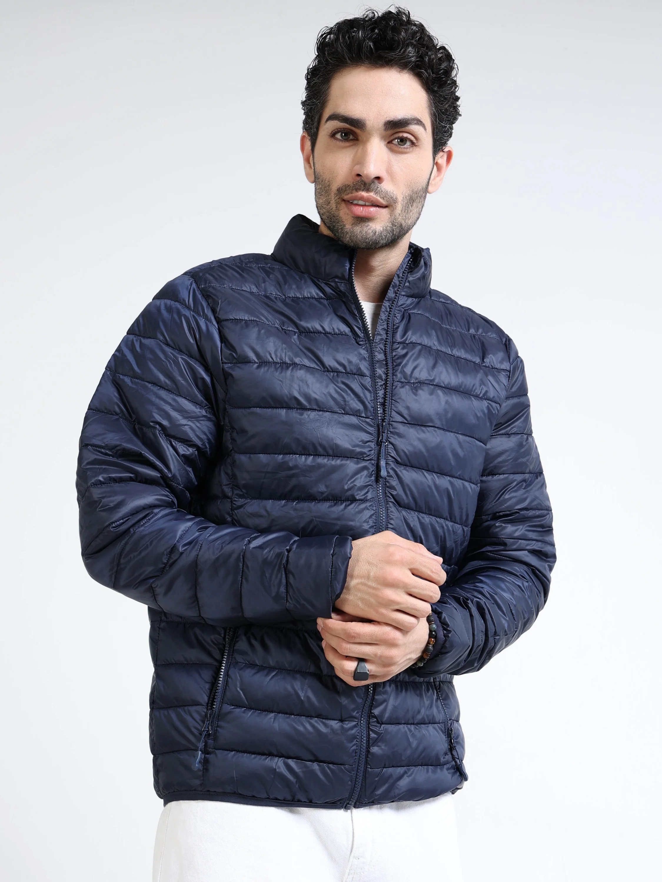 Men Blue Puffer Jacket - Image 6