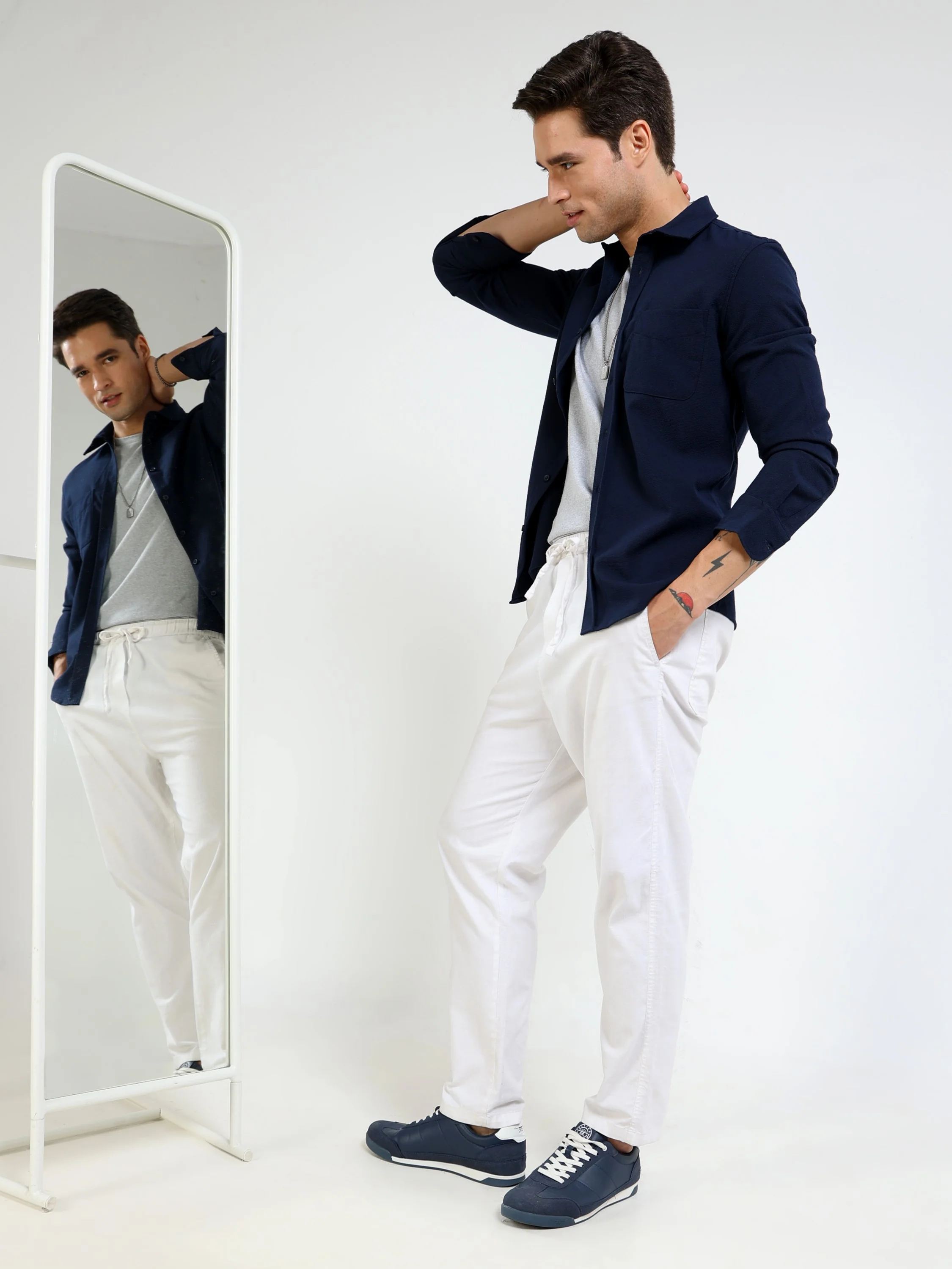 Men Blue Regular Fit Shirt - Image 2