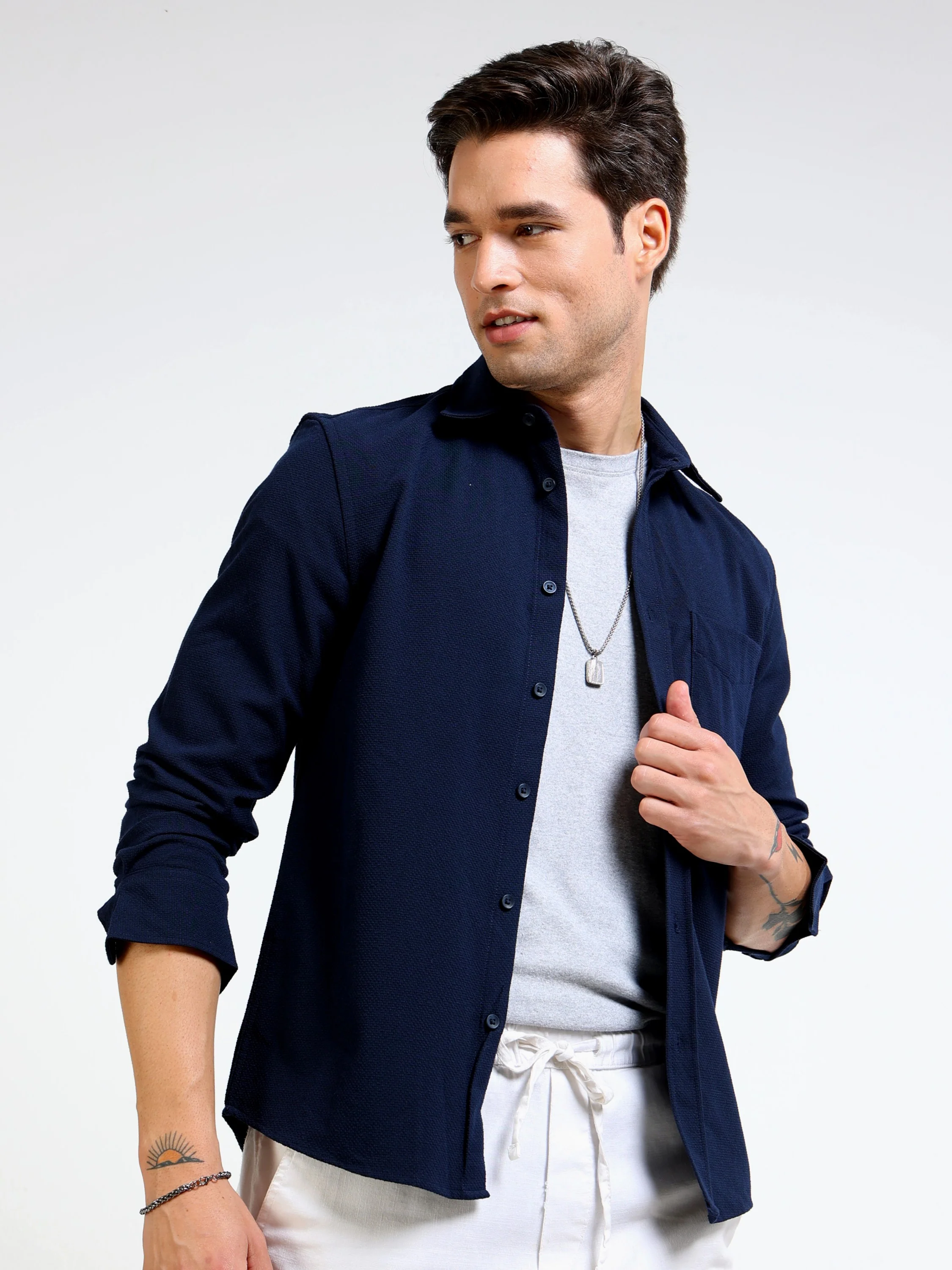 Men Blue Regular Fit Shirt - Image 5