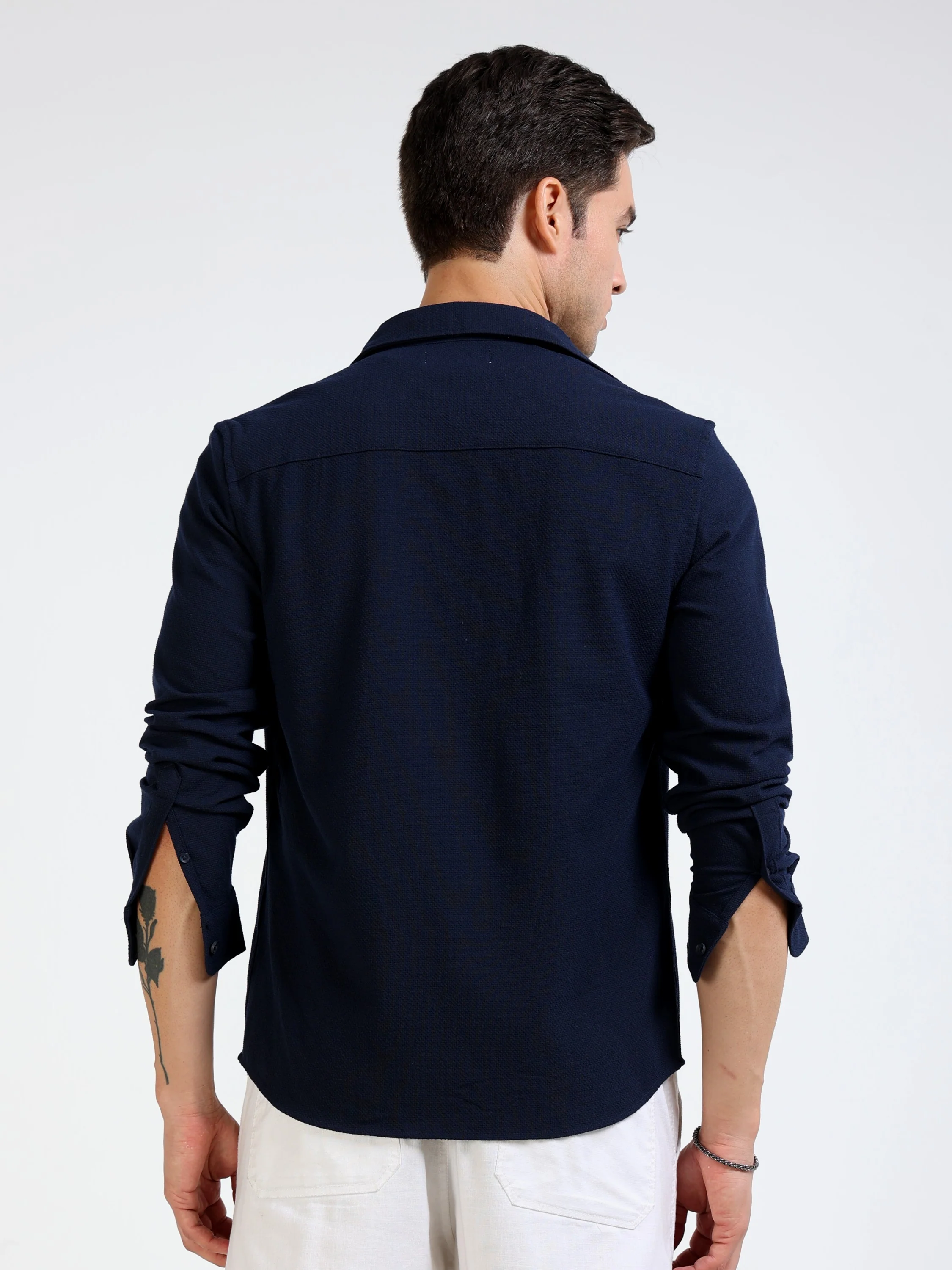 Men Blue Regular Fit Shirt - Image 6