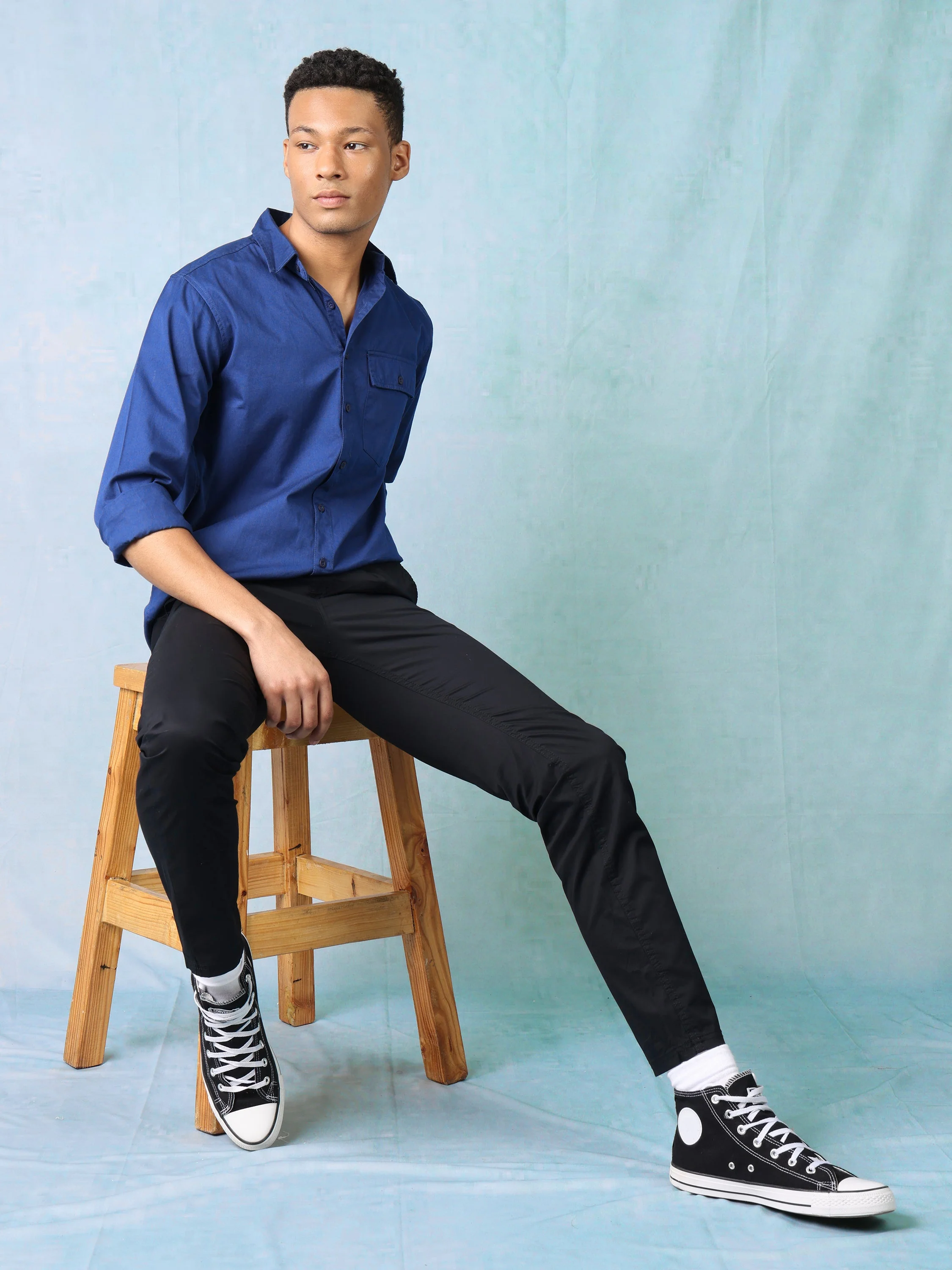 Men Blue Regular Fit Shirt - Image 2