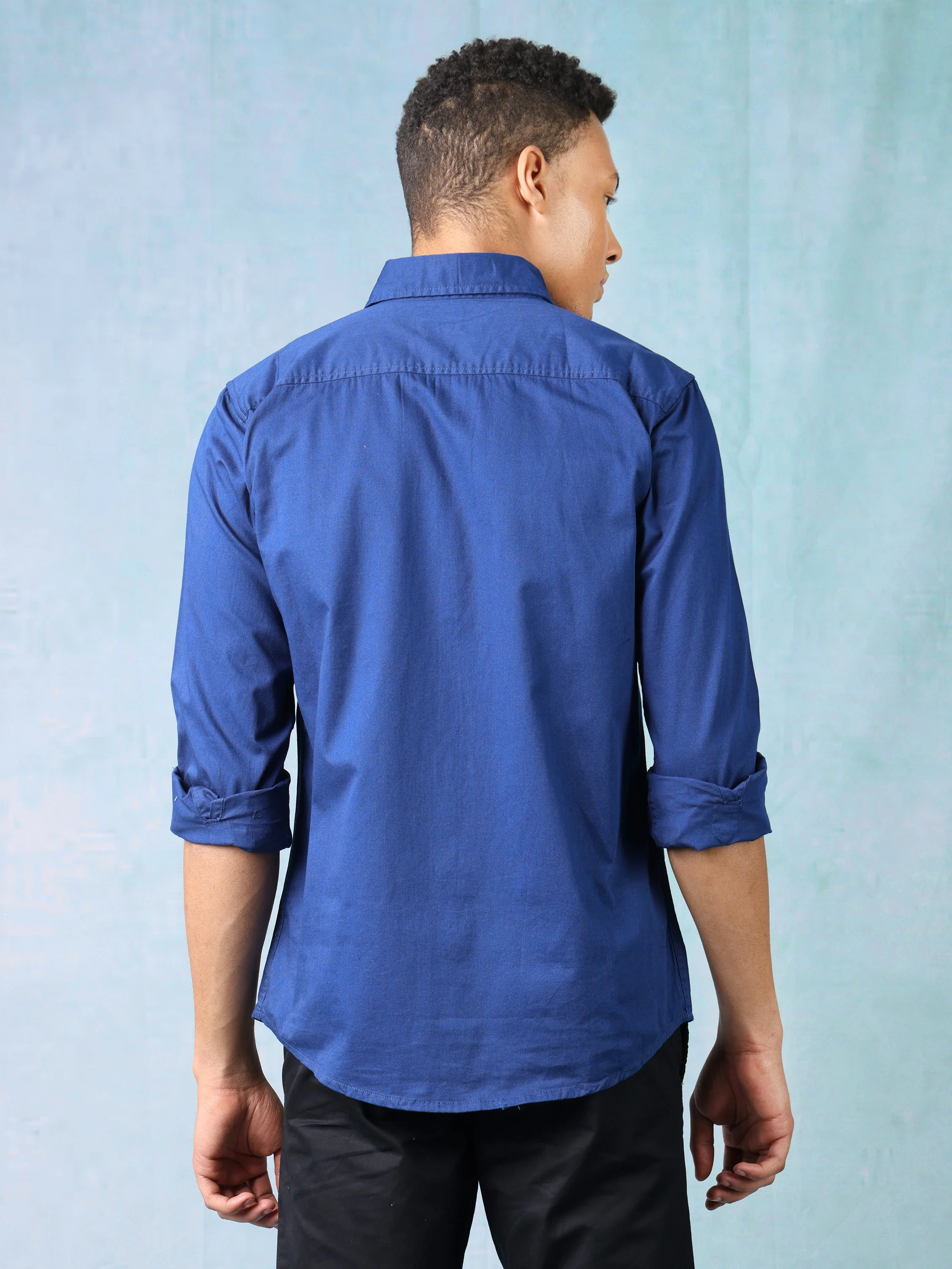Men Blue Regular Fit Shirt - Image 4