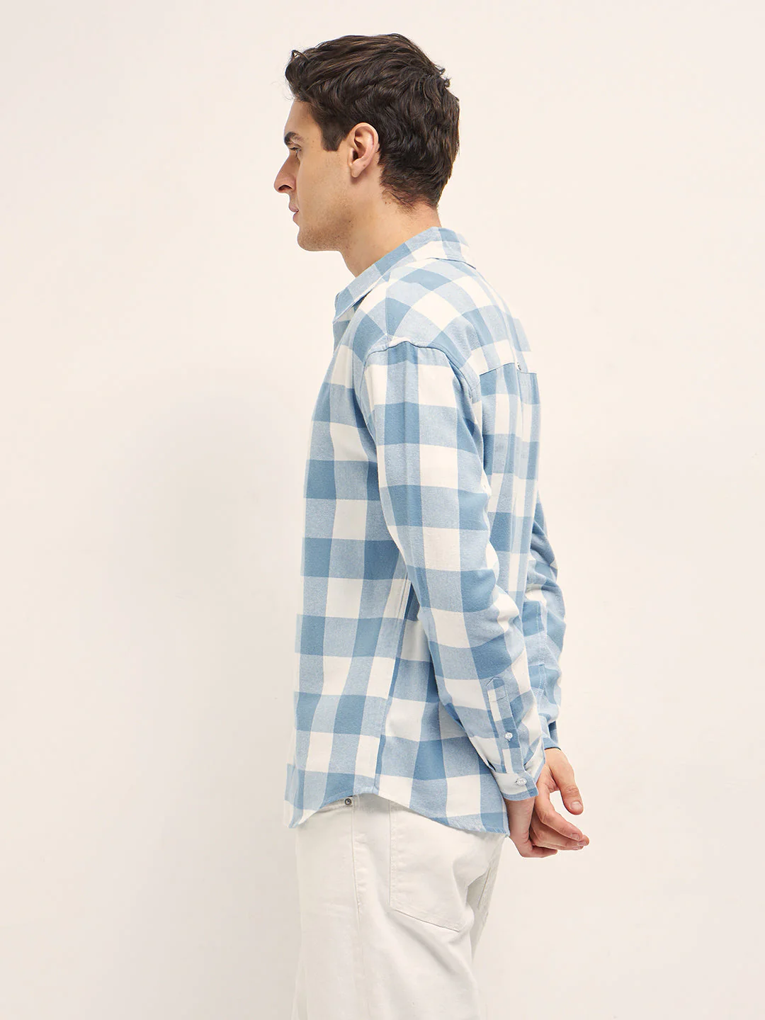 Men Blue Relax Fit Overshirt - Image 3