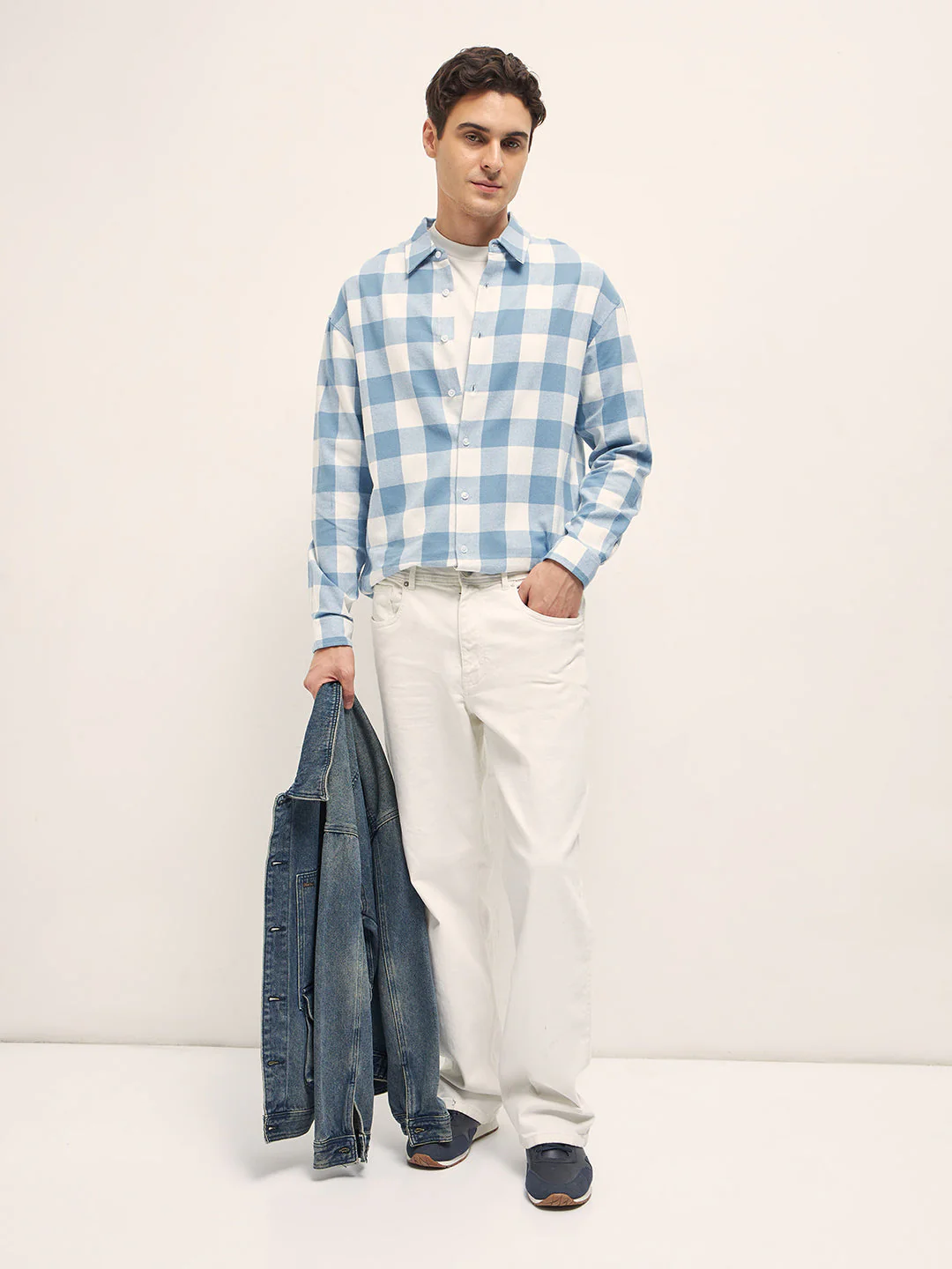 Men Blue Relax Fit Overshirt - Image 4