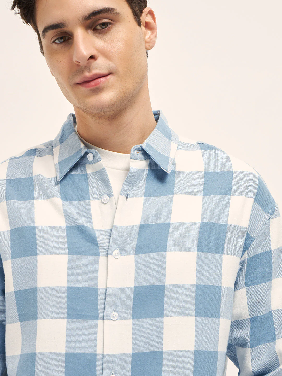 Men Blue Relax Fit Overshirt - Image 5