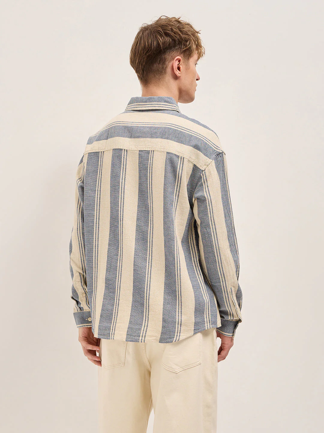 Men Blue Relax Fit Overshirt - Image 2