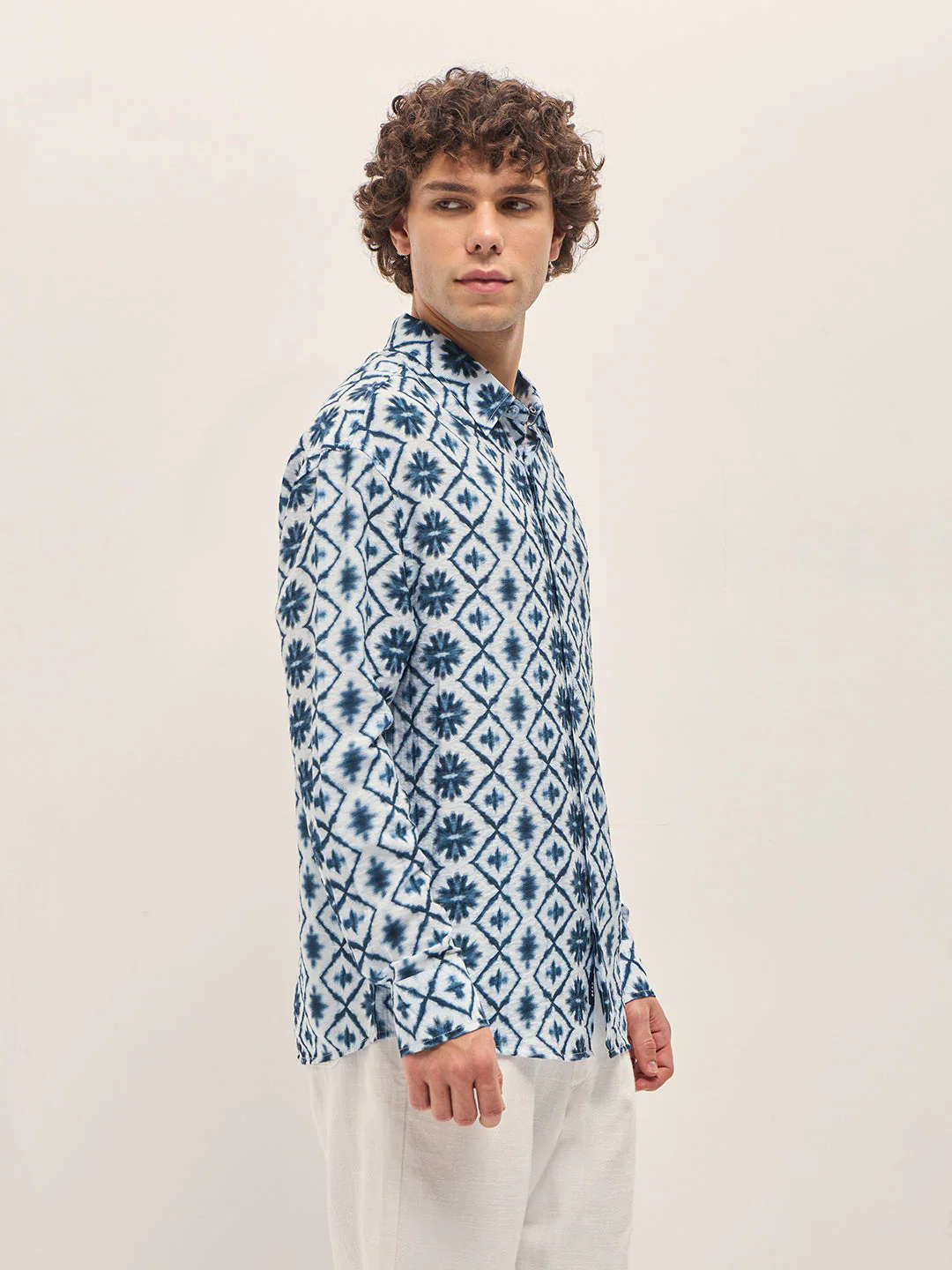 Men Blue Relax Fit Overshirt - Image 3