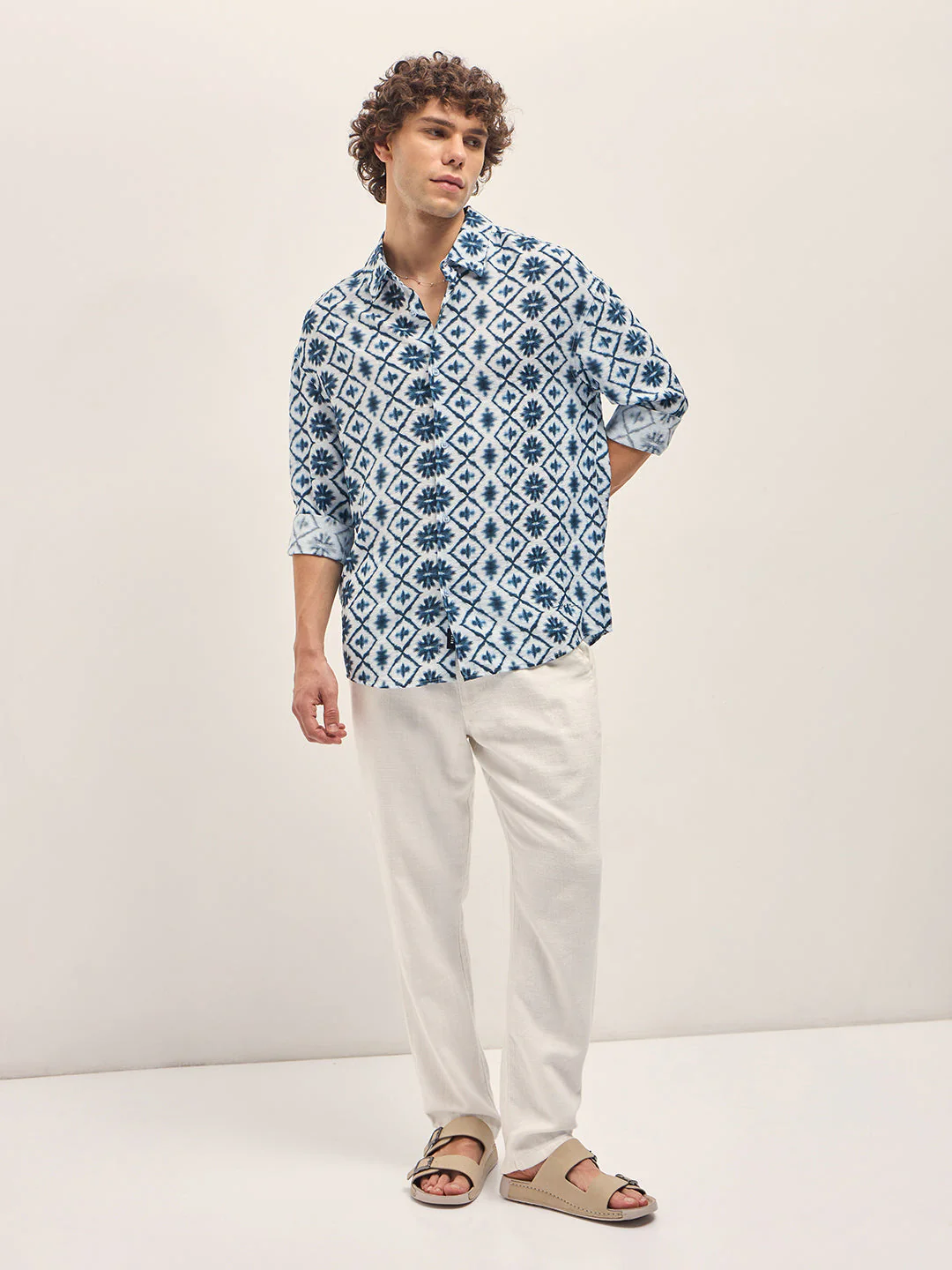 Men Blue Relax Fit Overshirt - Image 4