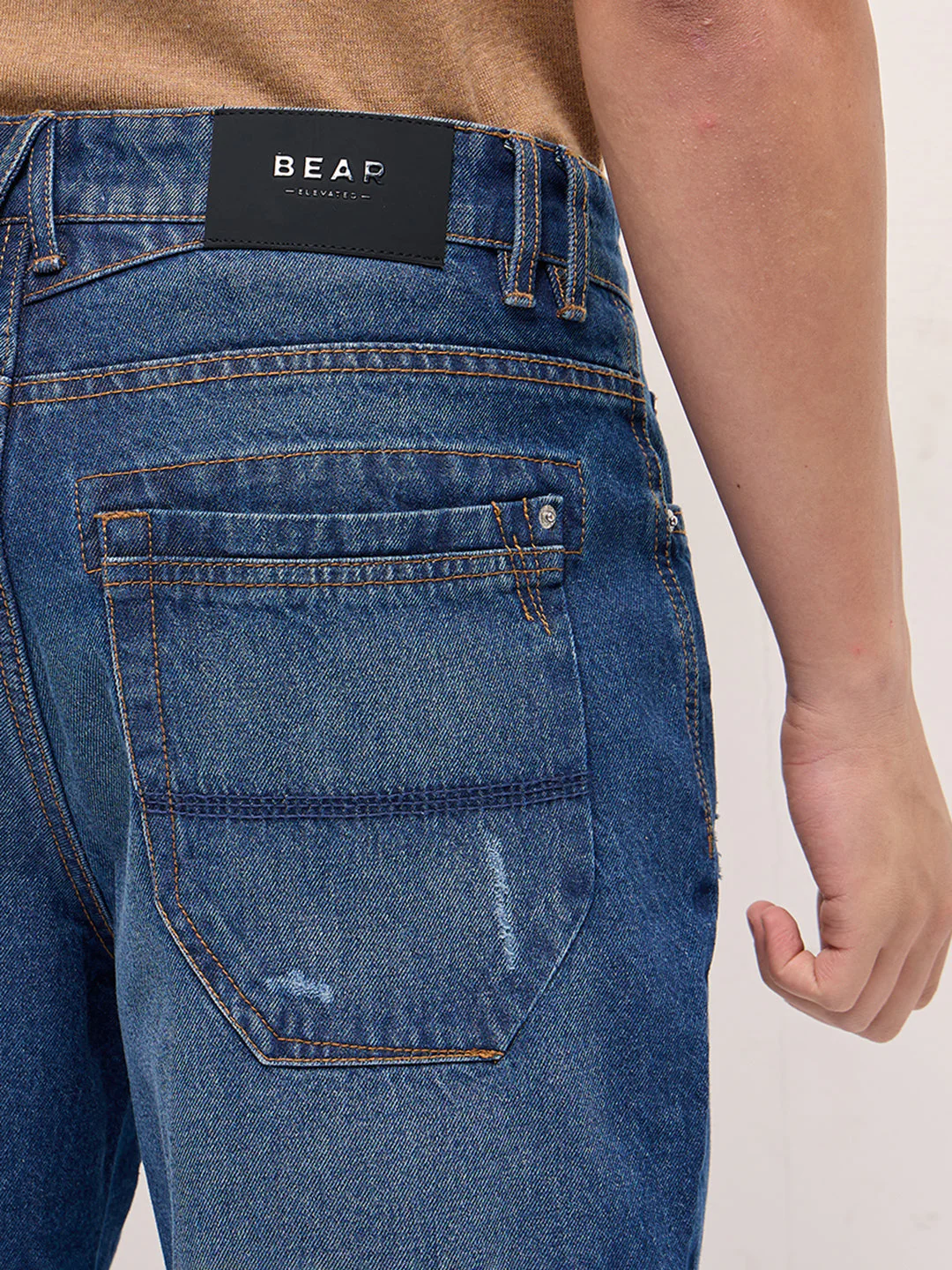 Men Blue Relaxed Fit Denim Shorts - Image 6
