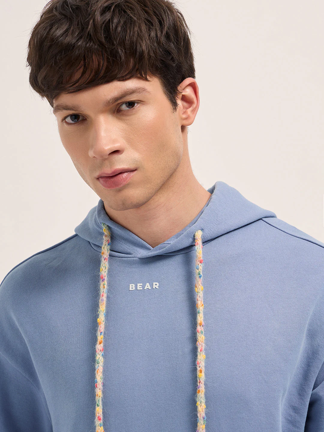 Men Blue Relaxed Fit Hoodie - Image 5