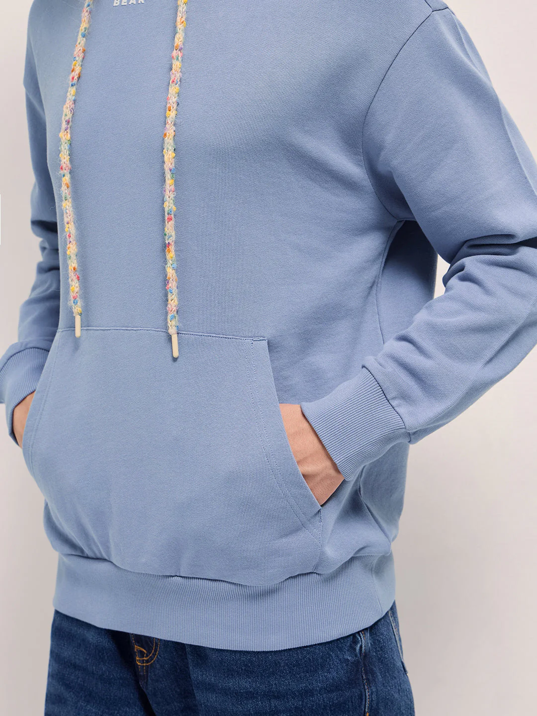 Men Blue Relaxed Fit Hoodie - Image 6