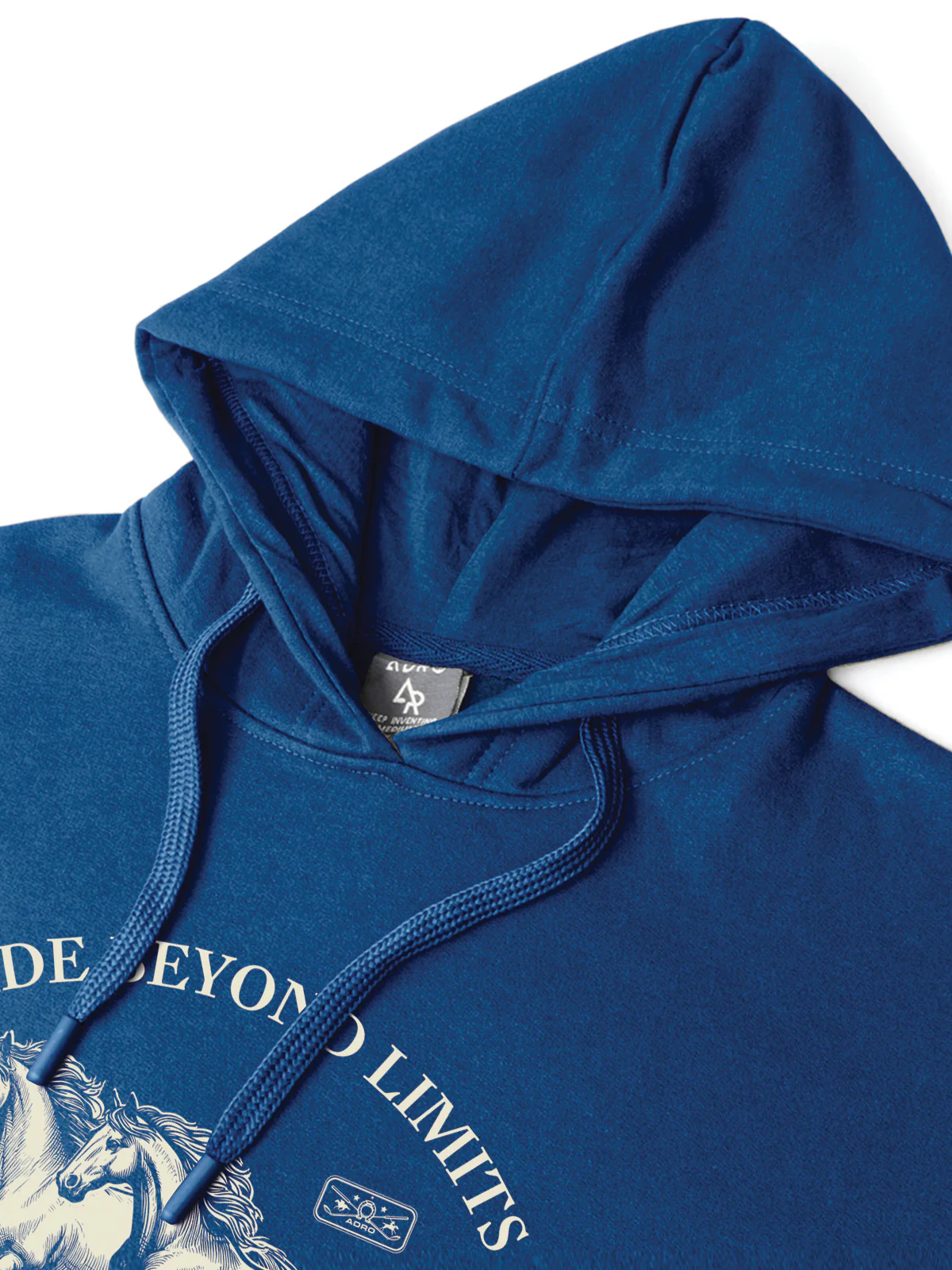 Men Blue Printed Hoodie - Image 5