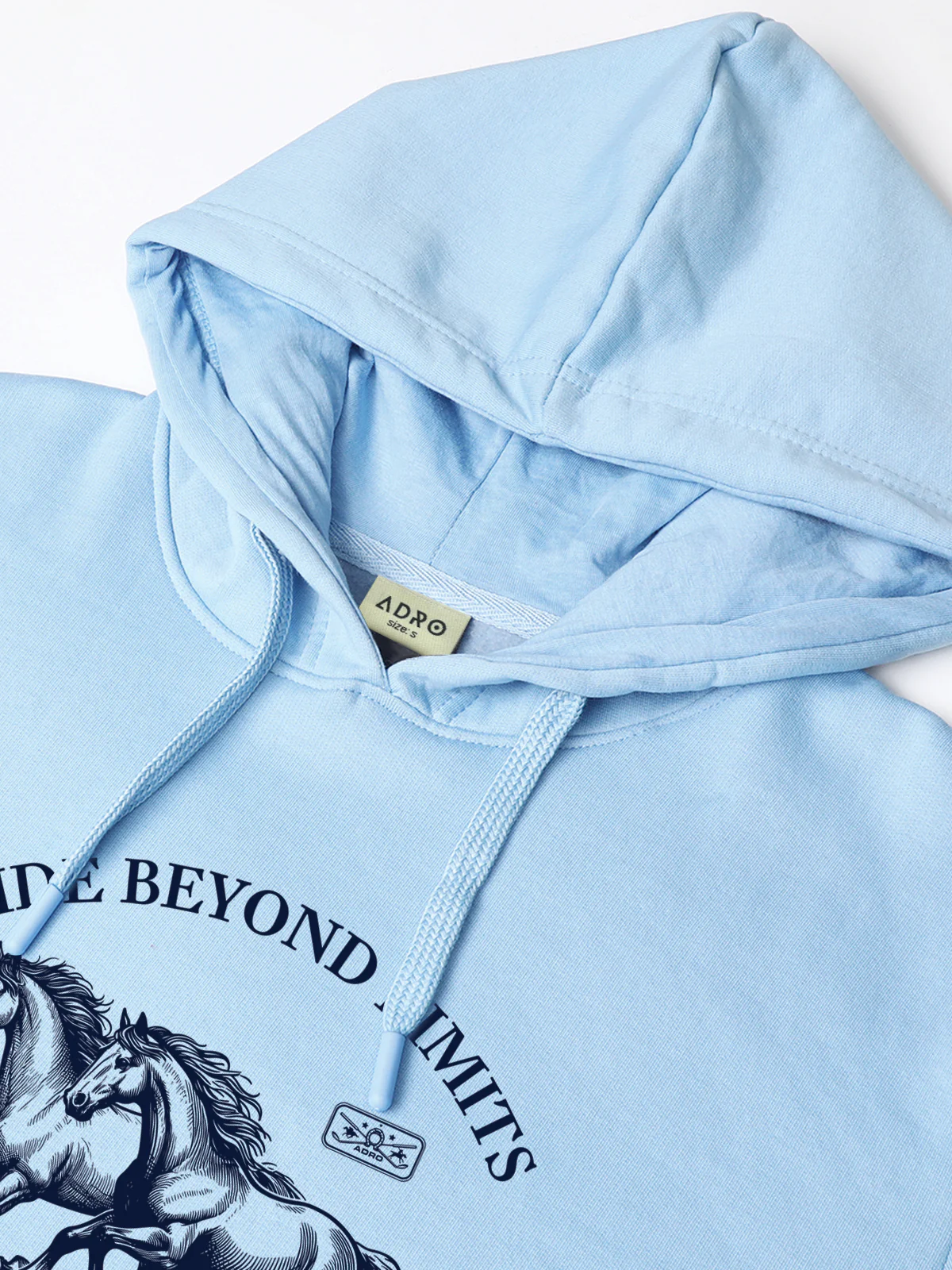 Men Blue Printed Hoodie - Image 3