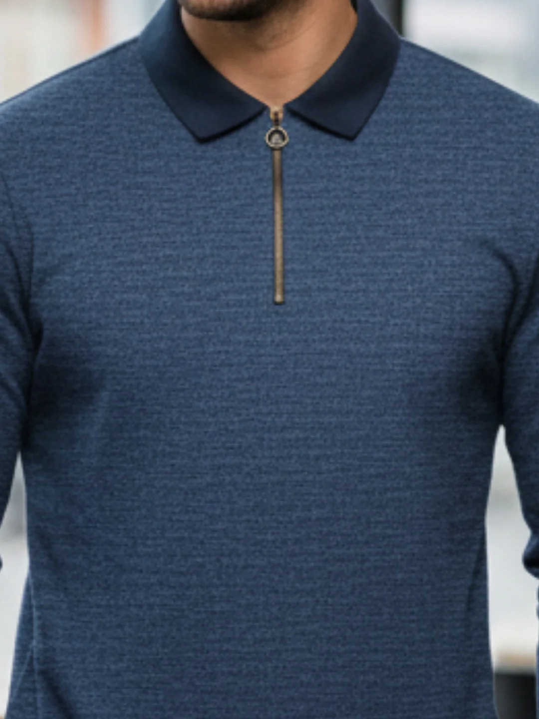 Men Blue Semi-Formal Wear T-Shirt - Image 3