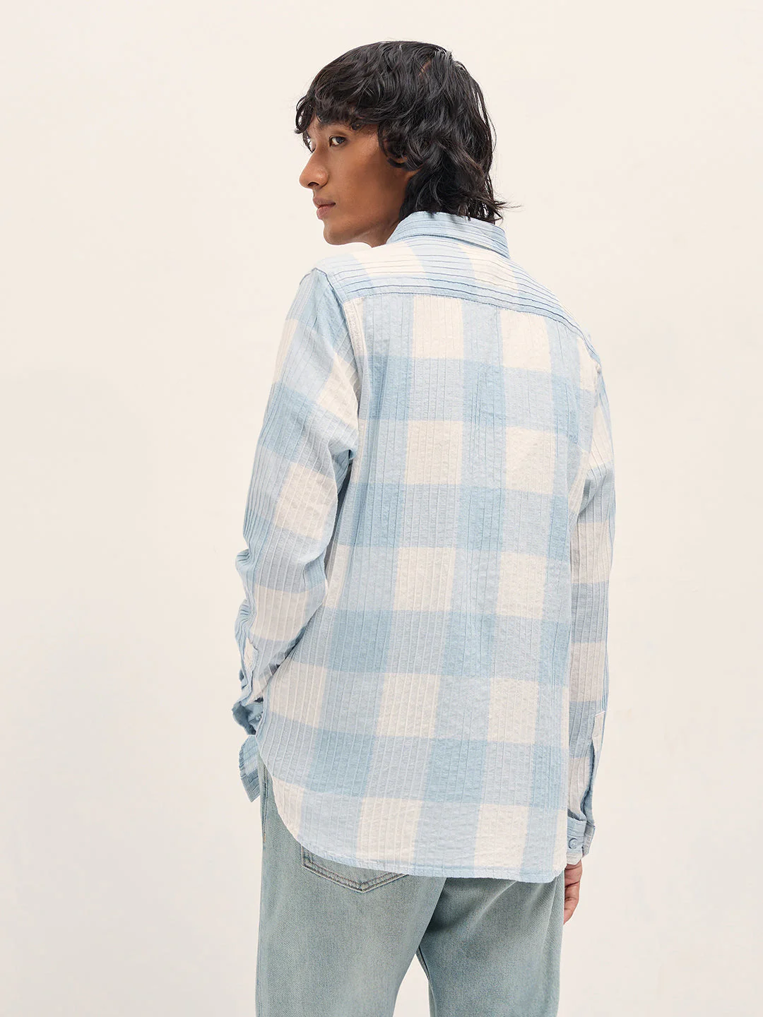 Men Blue Slim Fit Casual Shirt - Image 2