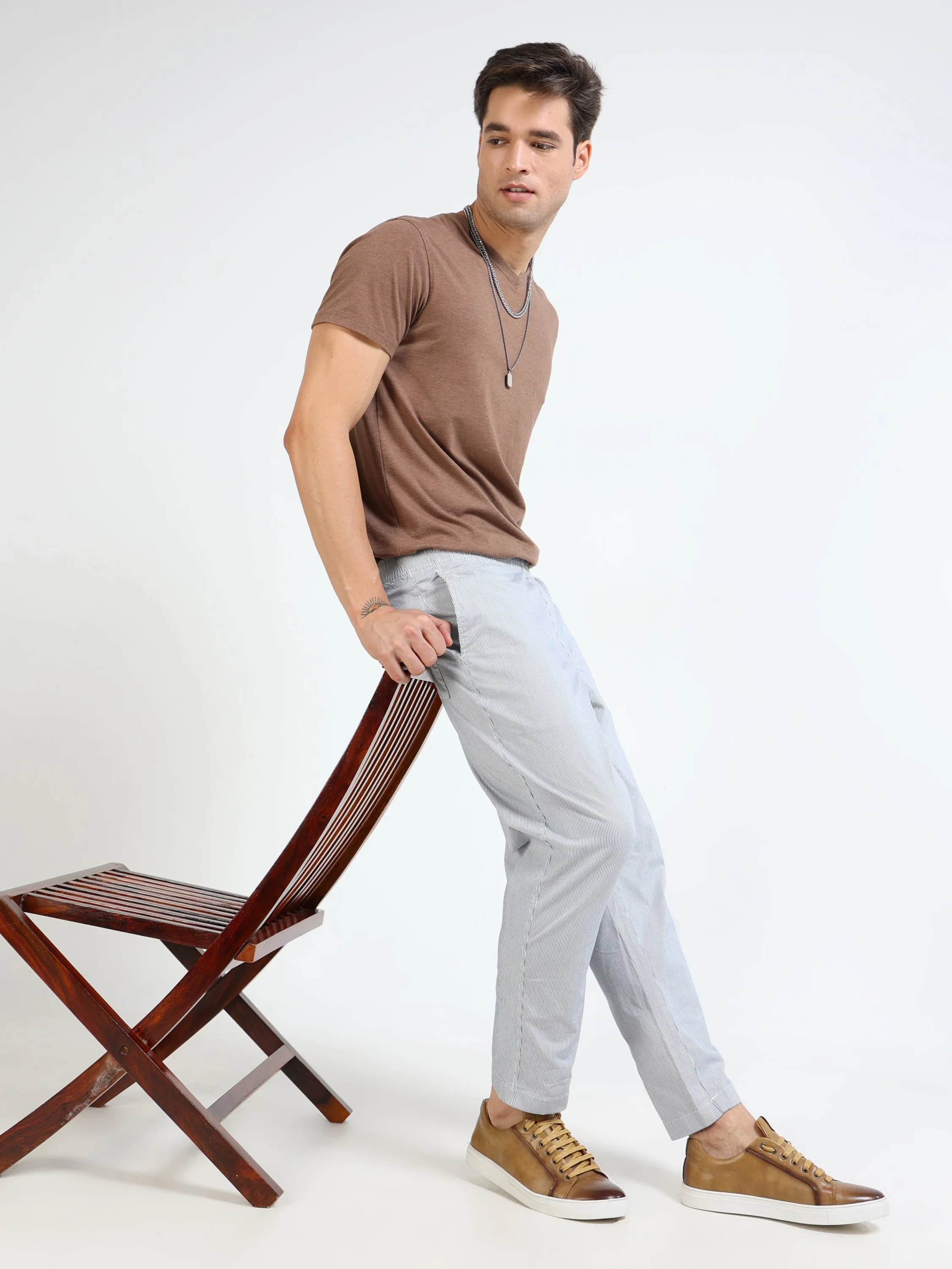Men Blue Slim Fit Pant - Image 2
