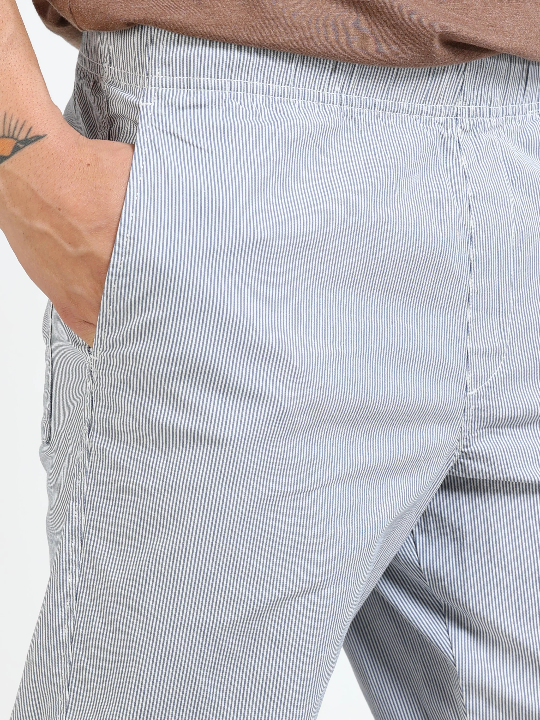 Men Blue Slim Fit Pant - Image 4