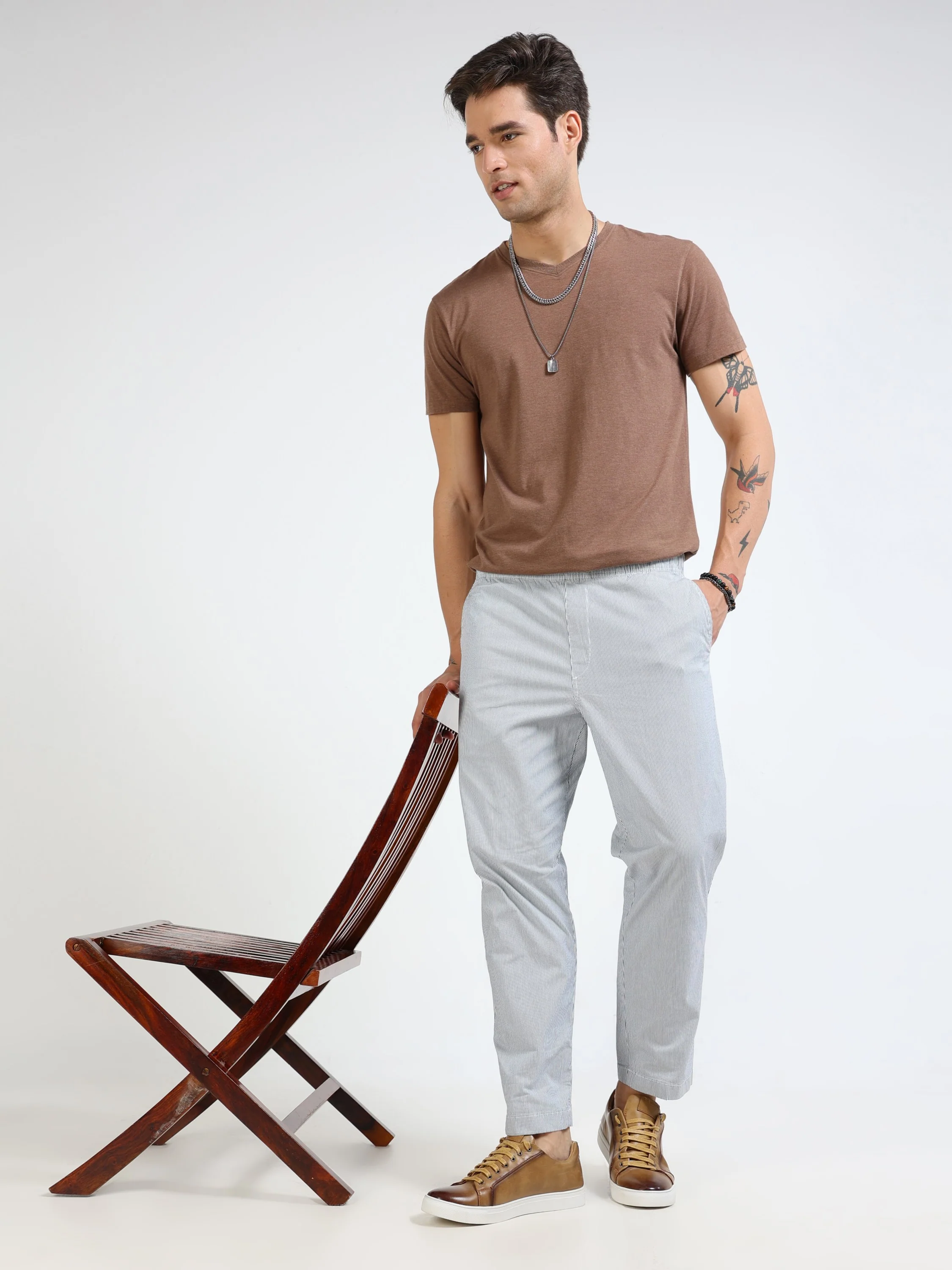 Men Blue Slim Fit Pant - Image 7