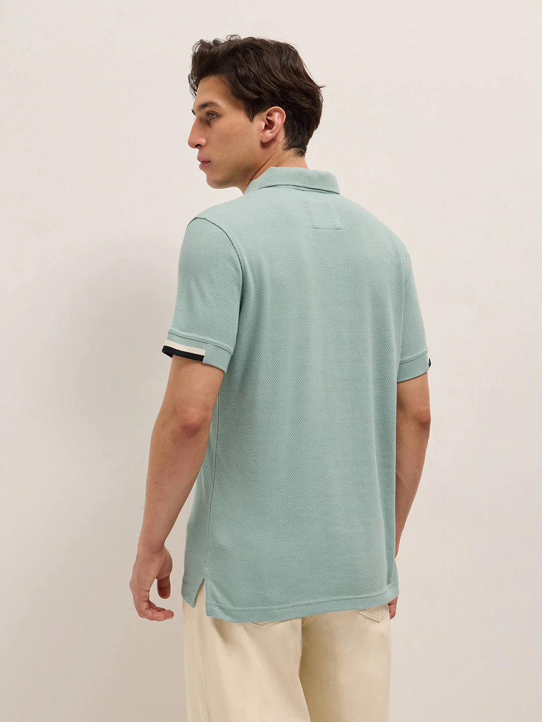Men Blue Slim Fit Polo - Image 2