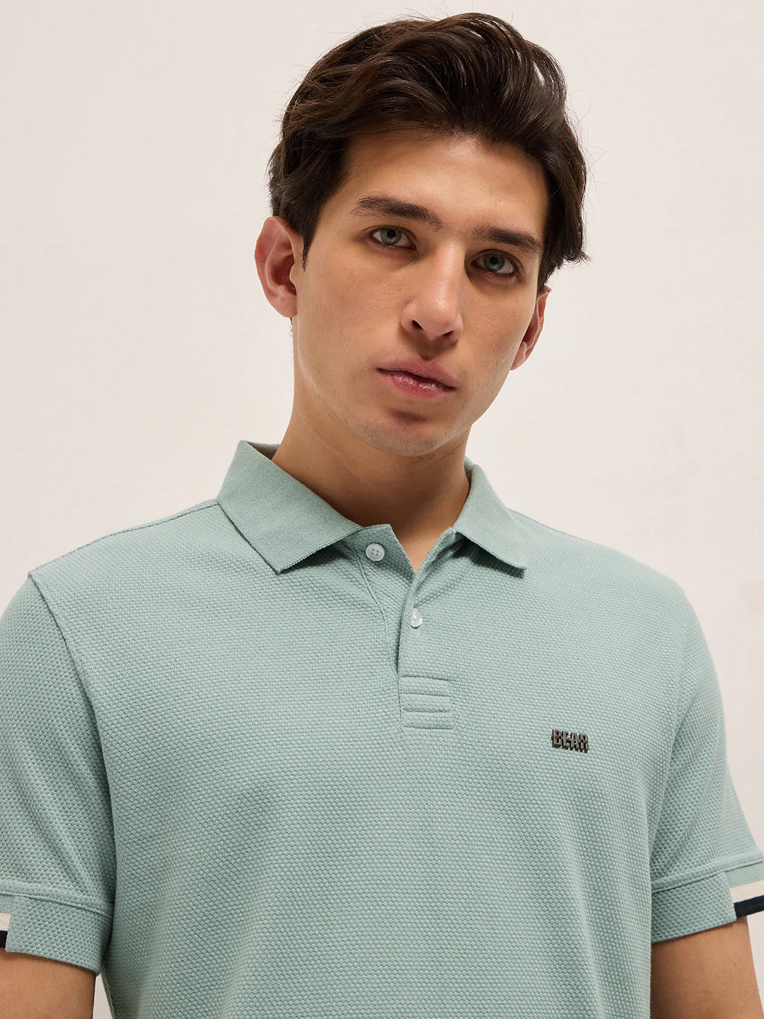 Men Blue Slim Fit Polo - Image 5