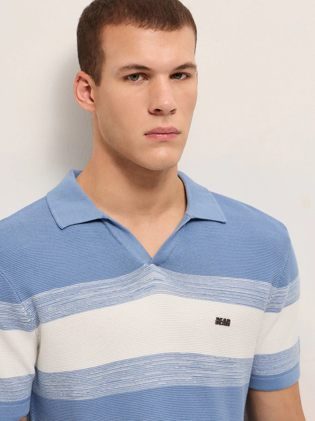 Men Blue Slim Fit Polo - Image 6
